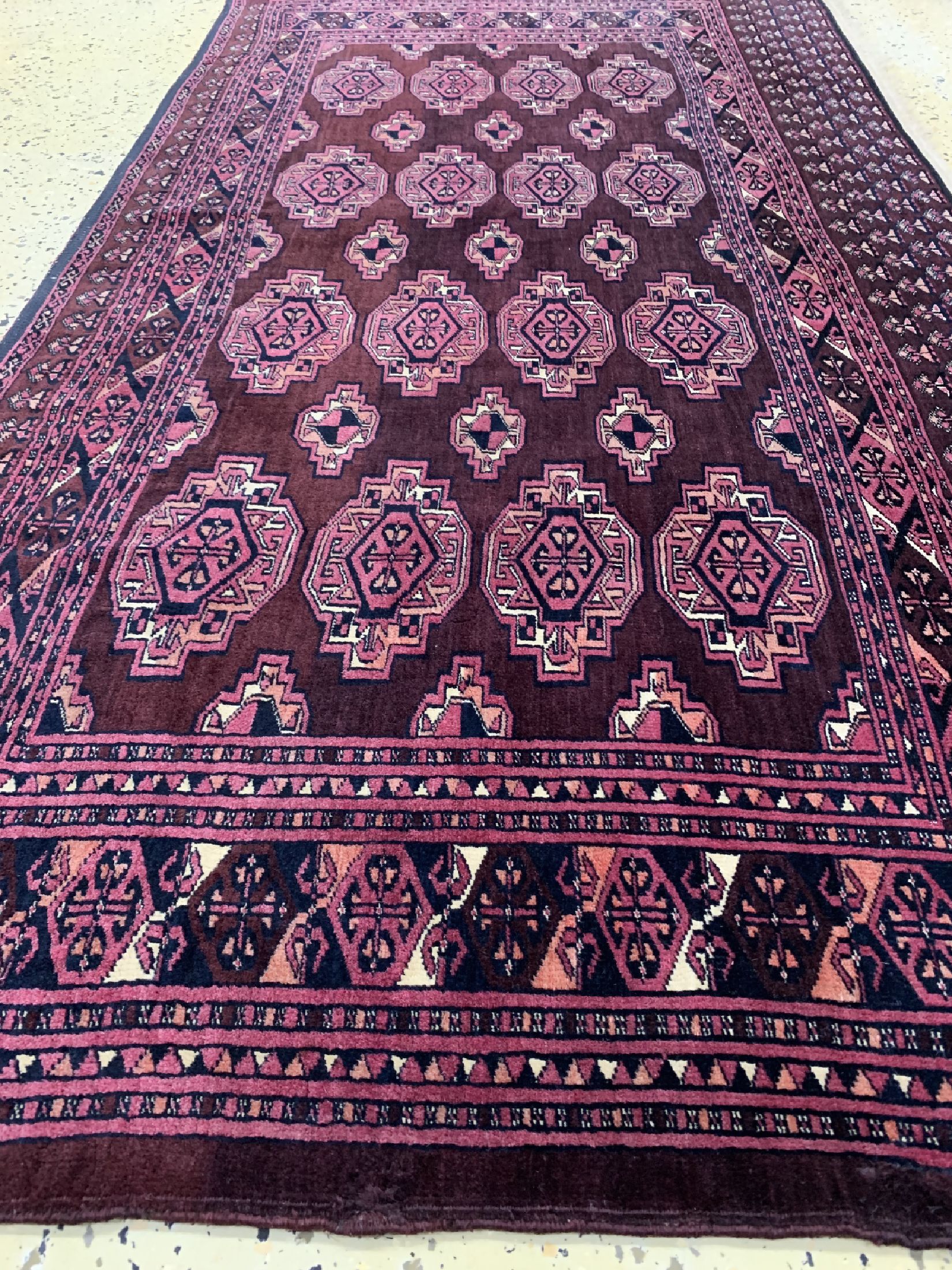 Detail d: Saryk Tschowal antik, Turkmenistan, um 1900, Wolle auf Wolle, ca. 175 x 95 cm, EHZ: 1-2