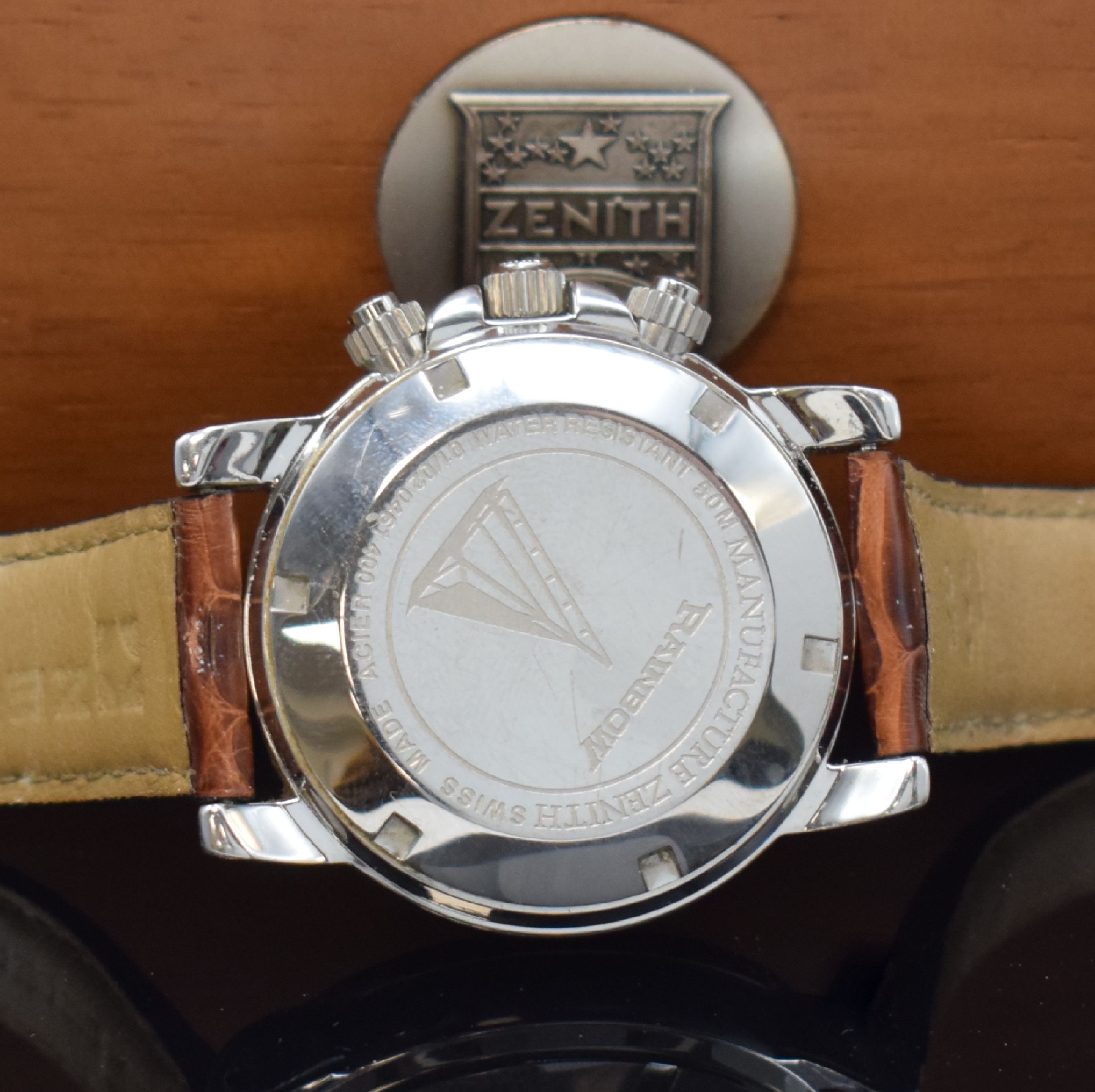 Detail d: ZENITH El Primero Rainbow SchaltradchronographReferenz 01/02.0461.400, Automatik, Edelstahlgeh. inkl. orig. Lederband m. orig. Dornschl., Boden, ...