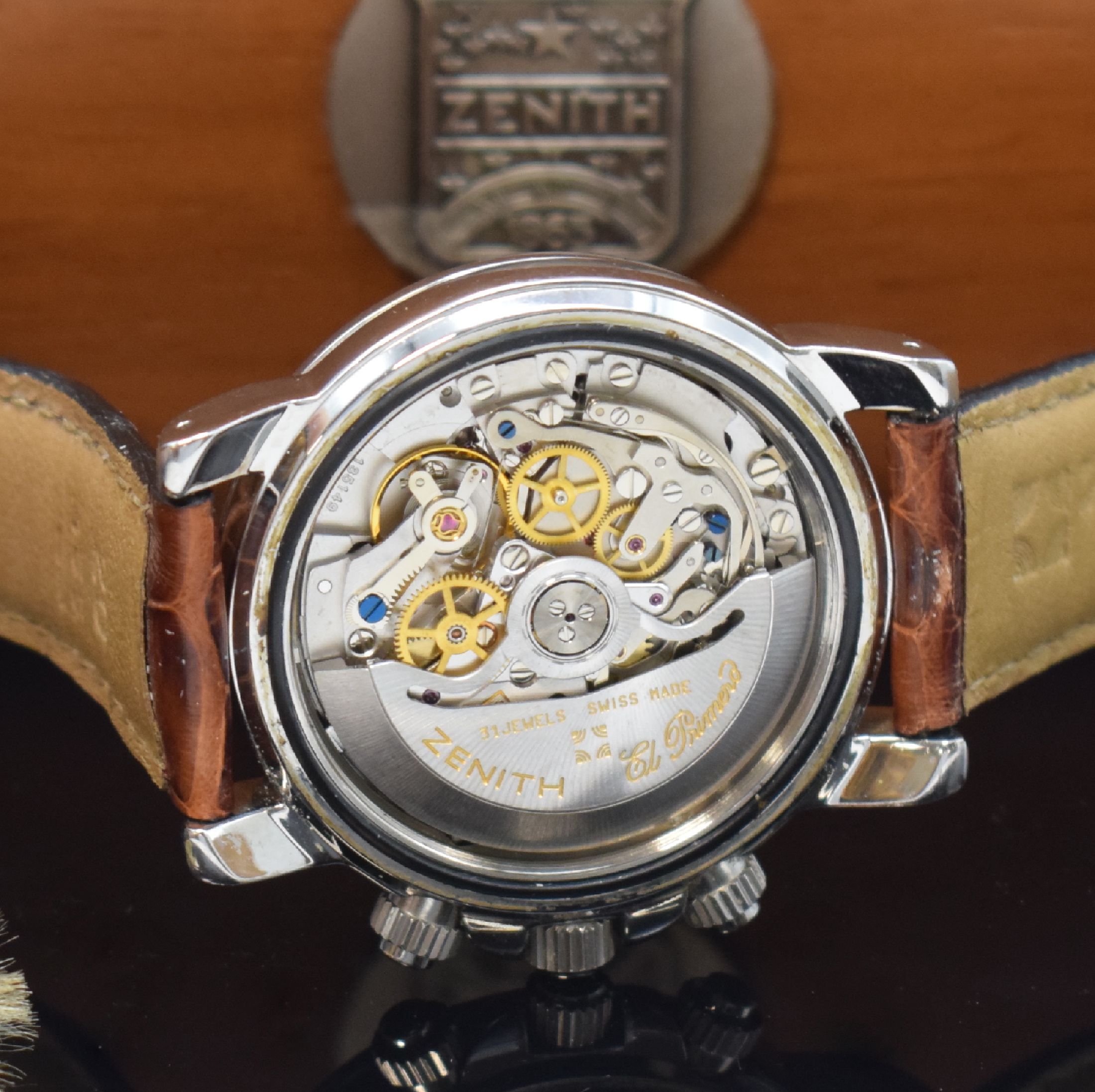 Detail f: ZENITH El Primero Rainbow SchaltradchronographReferenz 01/02.0461.400, Automatik, Edelstahlgeh. inkl. orig. Lederband m. orig. Dornschl., Boden, ...