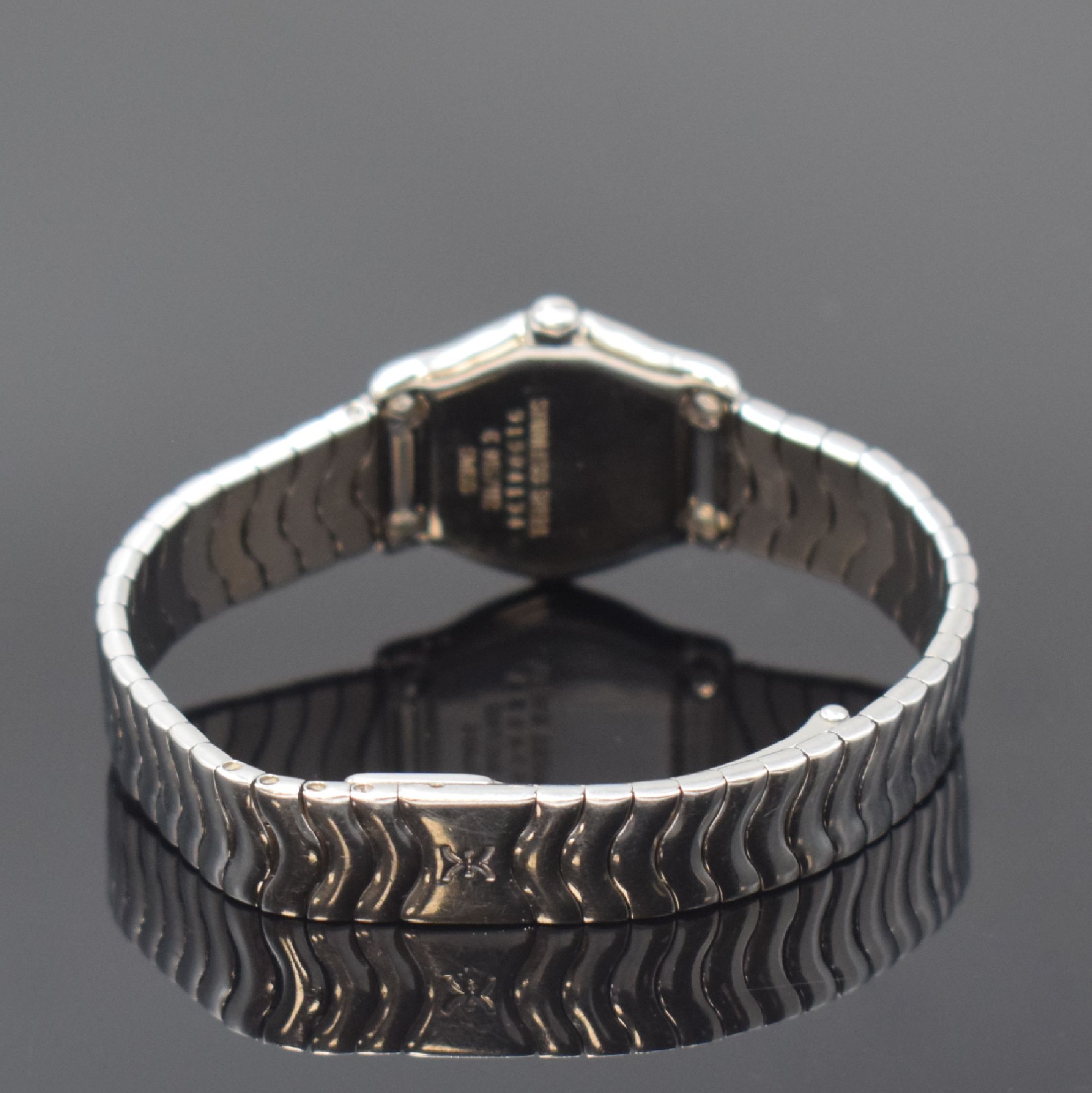 Detail b: EBEL Damenarmbanduhr Classic Sport Lady mit Diamantbesatz Referenz 9157112, Schweiz um 1990, Edelstahlgeh. inkl. Wellengliederband m.Faltschl., ...