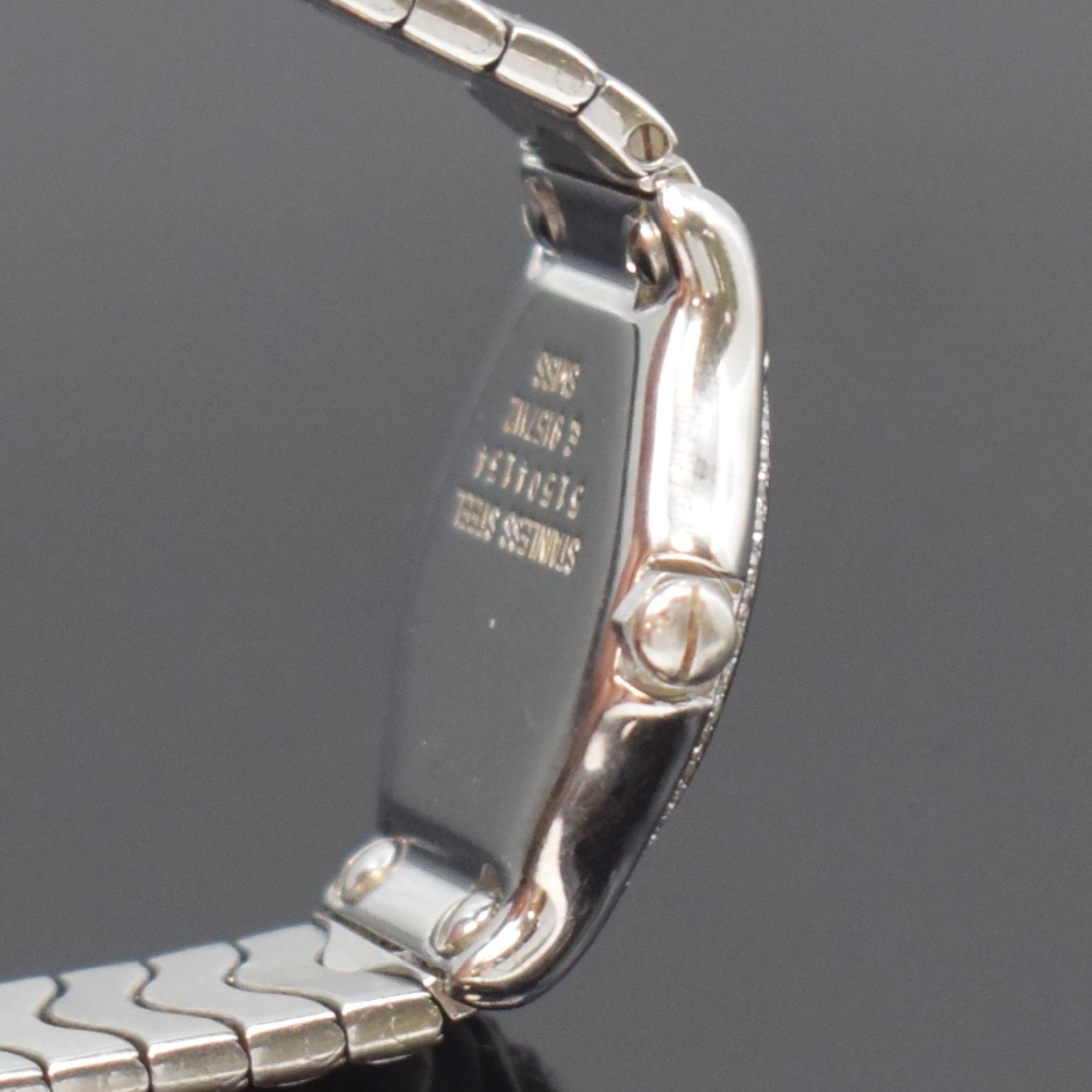 Detail c: EBEL Damenarmbanduhr Classic Sport Lady mit Diamantbesatz Referenz 9157112, Schweiz um 1990, Edelstahlgeh. inkl. Wellengliederband m.Faltschl., ...