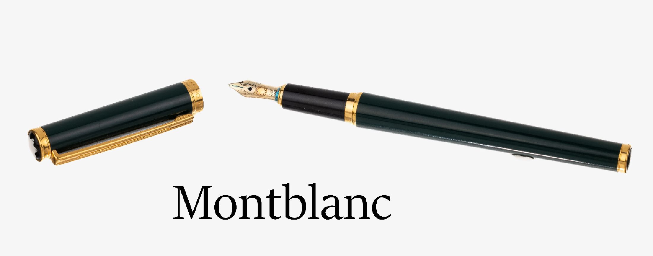 MONTBLANC Füller, Modell Noblesse Oblige, Monturen Metall verg., dunkelgrüner Hartlack, Feder GG 585/000