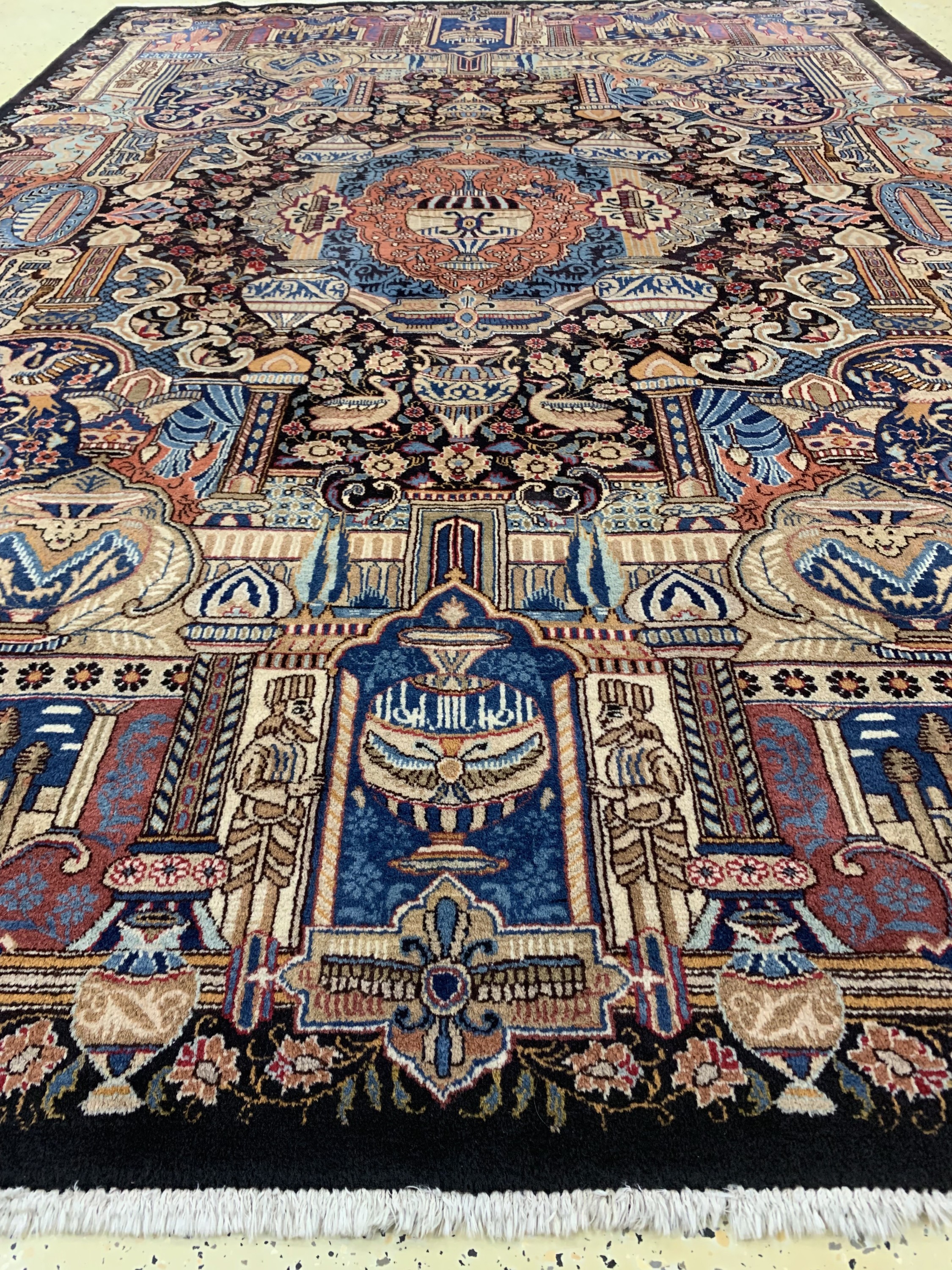 Detail d: Kashmar, Persien, ca. 50 Jahre, Wolle auf Baumwolle, ca. 285 x 200 cm, EHZ: 2