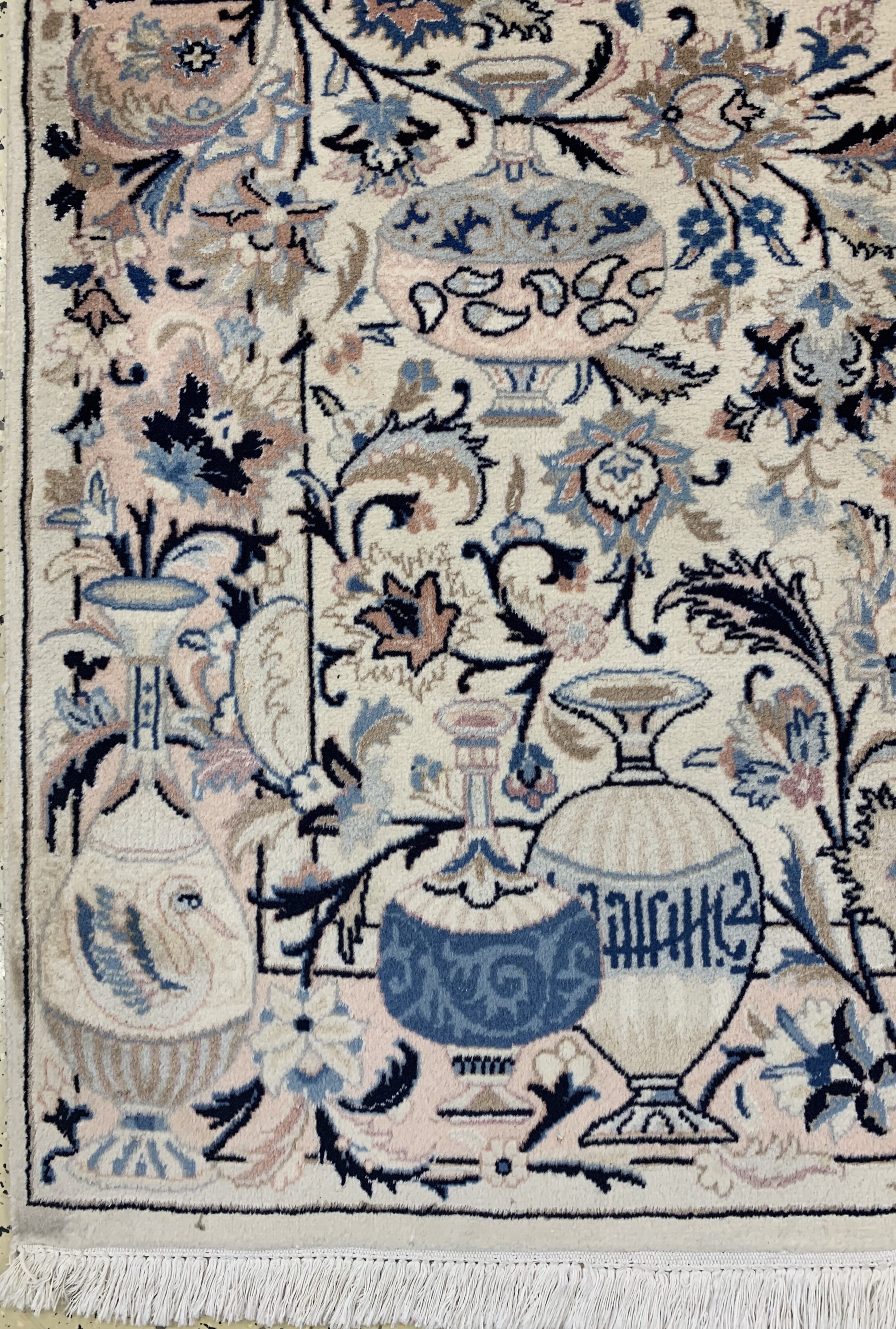 Detail b: Kashmar, Persien, ca. 40 Jahre, Wolle auf Baumwolle, ca. 152 x 102 cm, EHZ: 2