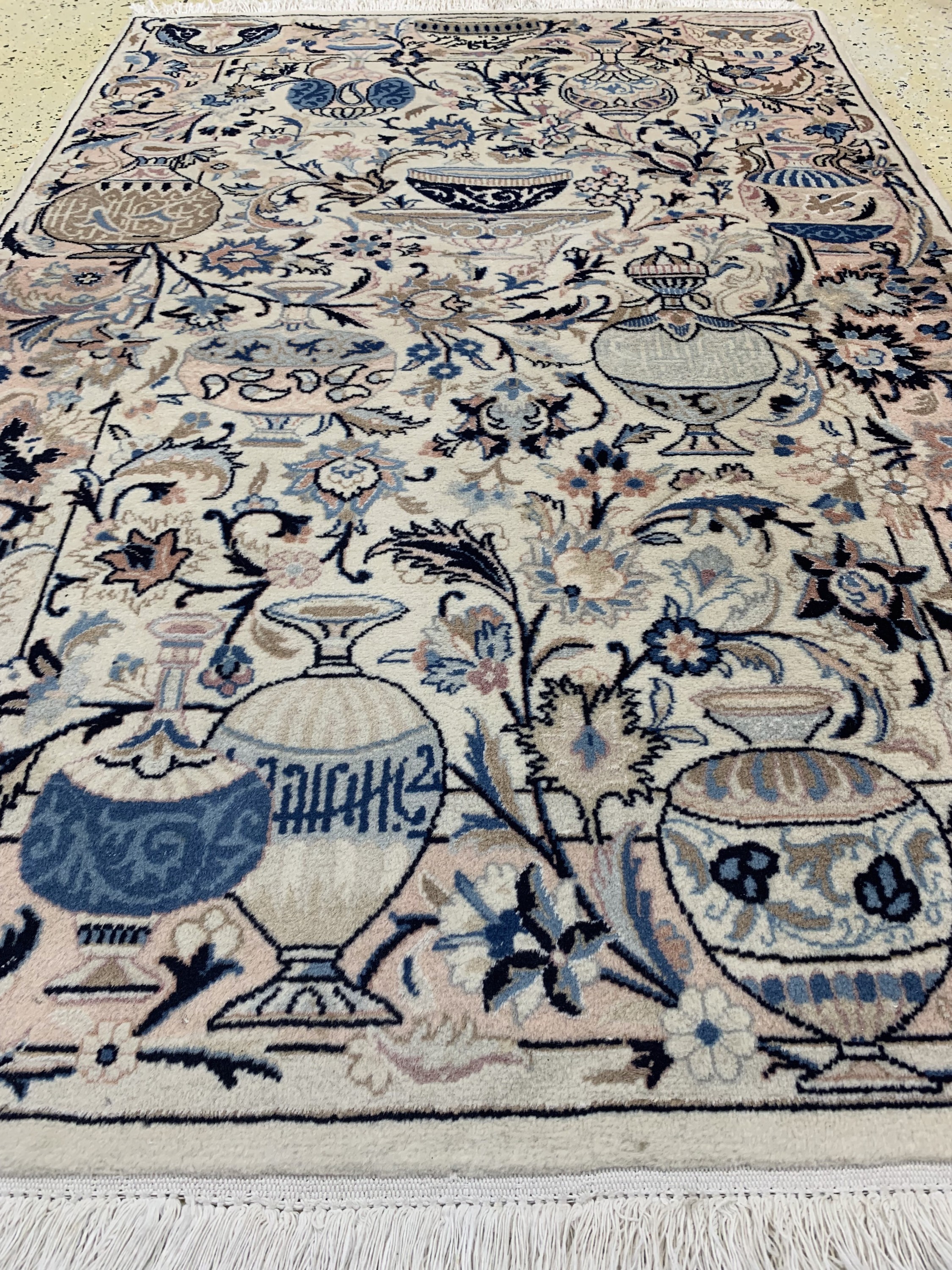 Detail d: Kashmar, Persien, ca. 40 Jahre, Wolle auf Baumwolle, ca. 152 x 102 cm, EHZ: 2