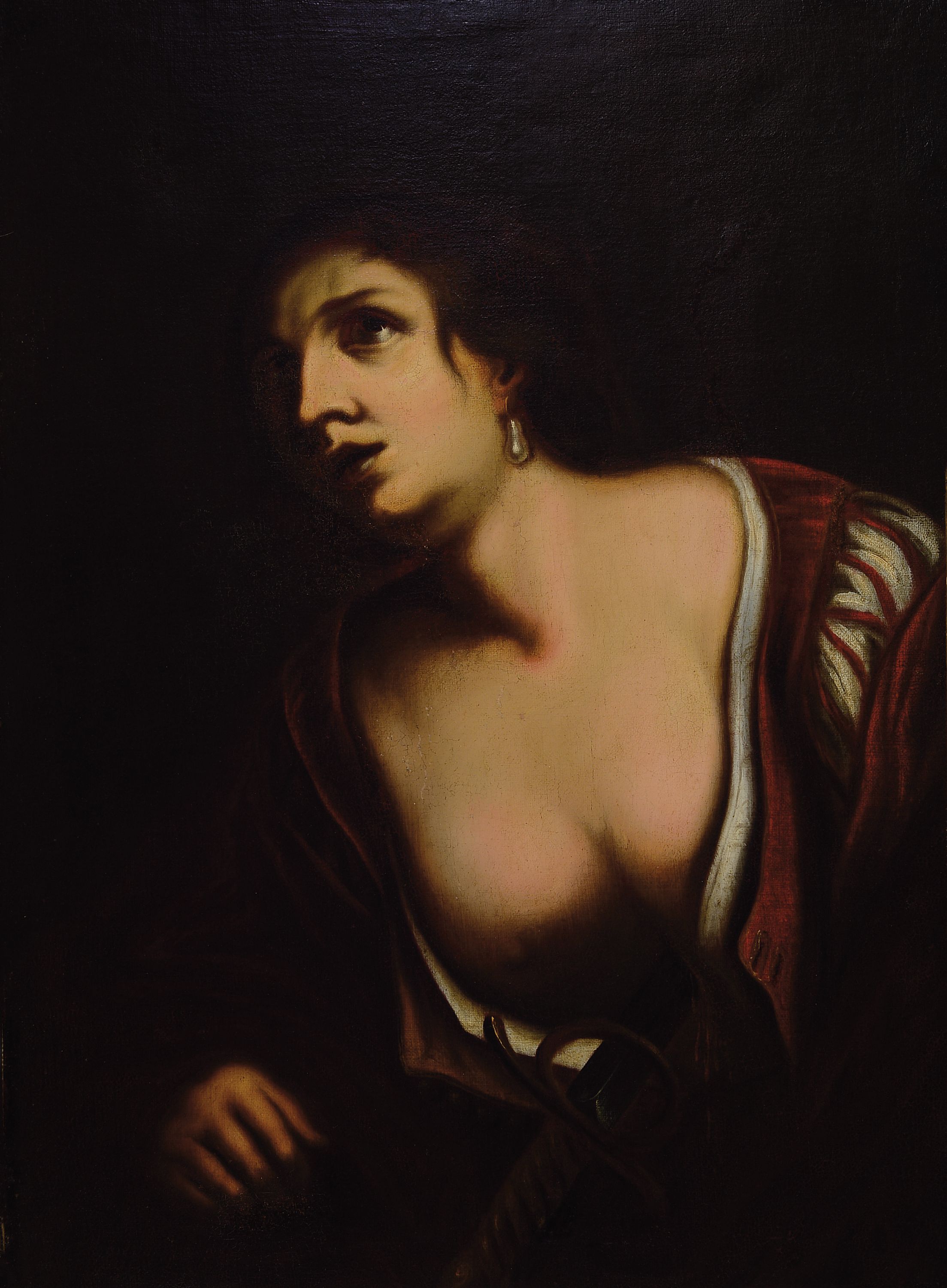 Unbekannter Künstler des 18. Jh., Porträt der Lucrezia, Öl/Lwd, rest., doubl., ca. 78x57cm, R. ca. 93x72cm