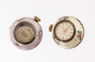 Image 26749313 - Lot 2 sphere shaped watches with enamel