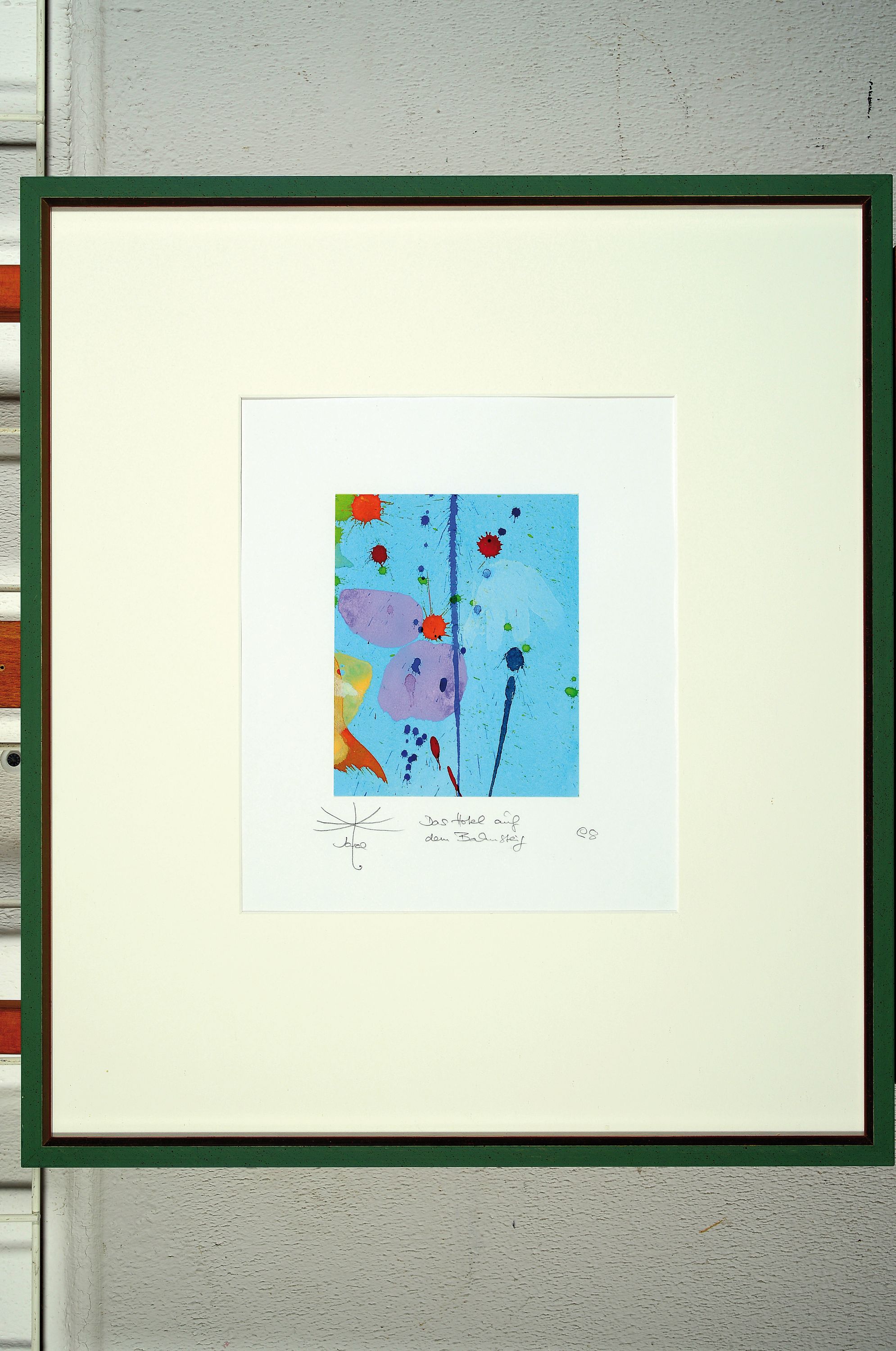 Sarah Kirsch, 1935-2013, Das Hotel auf dem Bahnsteig, Aquarell von 1998, ca. 17.5x14cm, Signet, betitelt, datiert, u.Gl., R. ca. 57x50cm