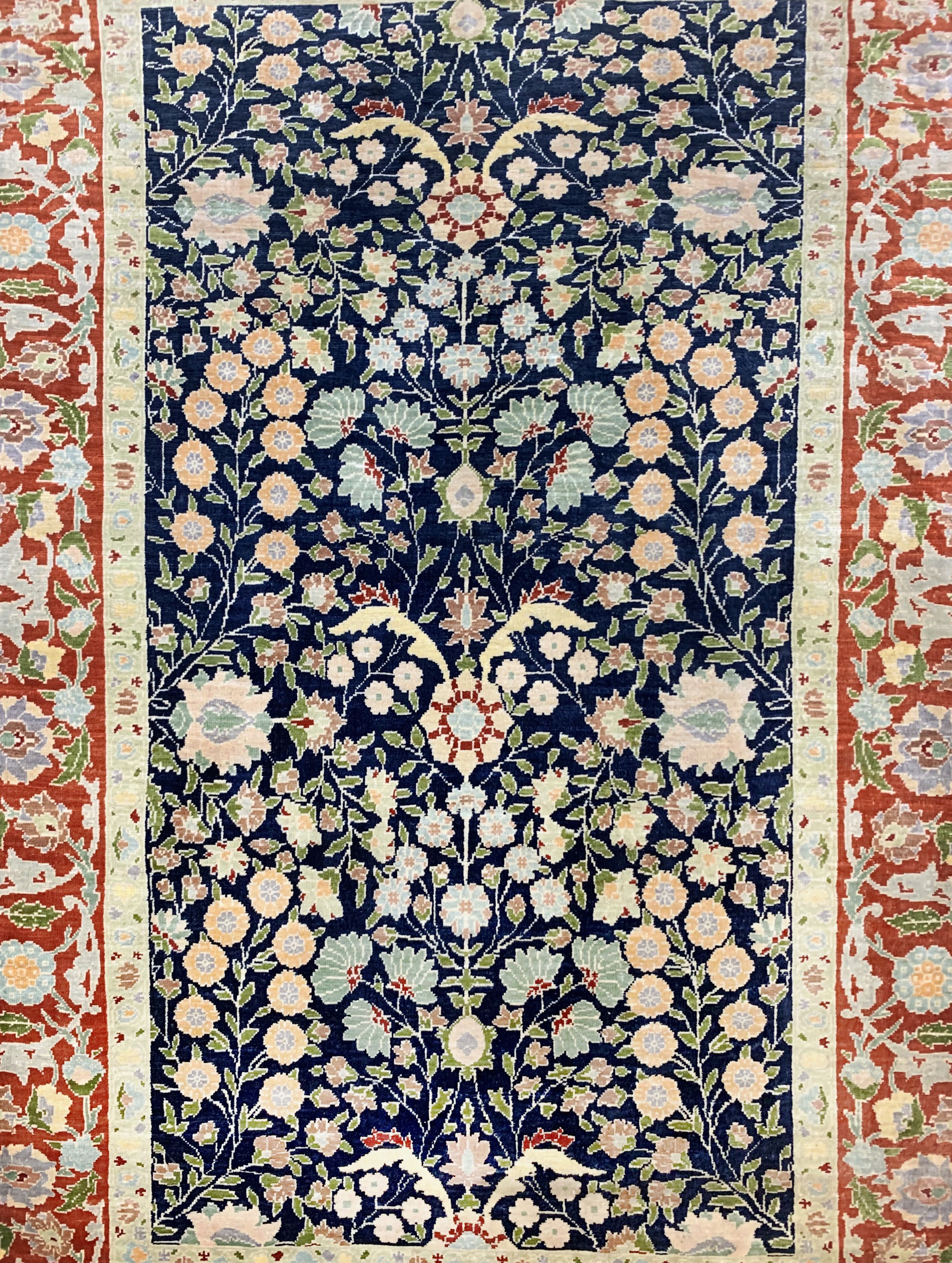 Detail a: Hereke Seide fein, Türkei, um 1950, reine Naturseide, ca. 94 x 67 cm, ca. 1,0 Mio. Kn/qm, EHZ: 1-2