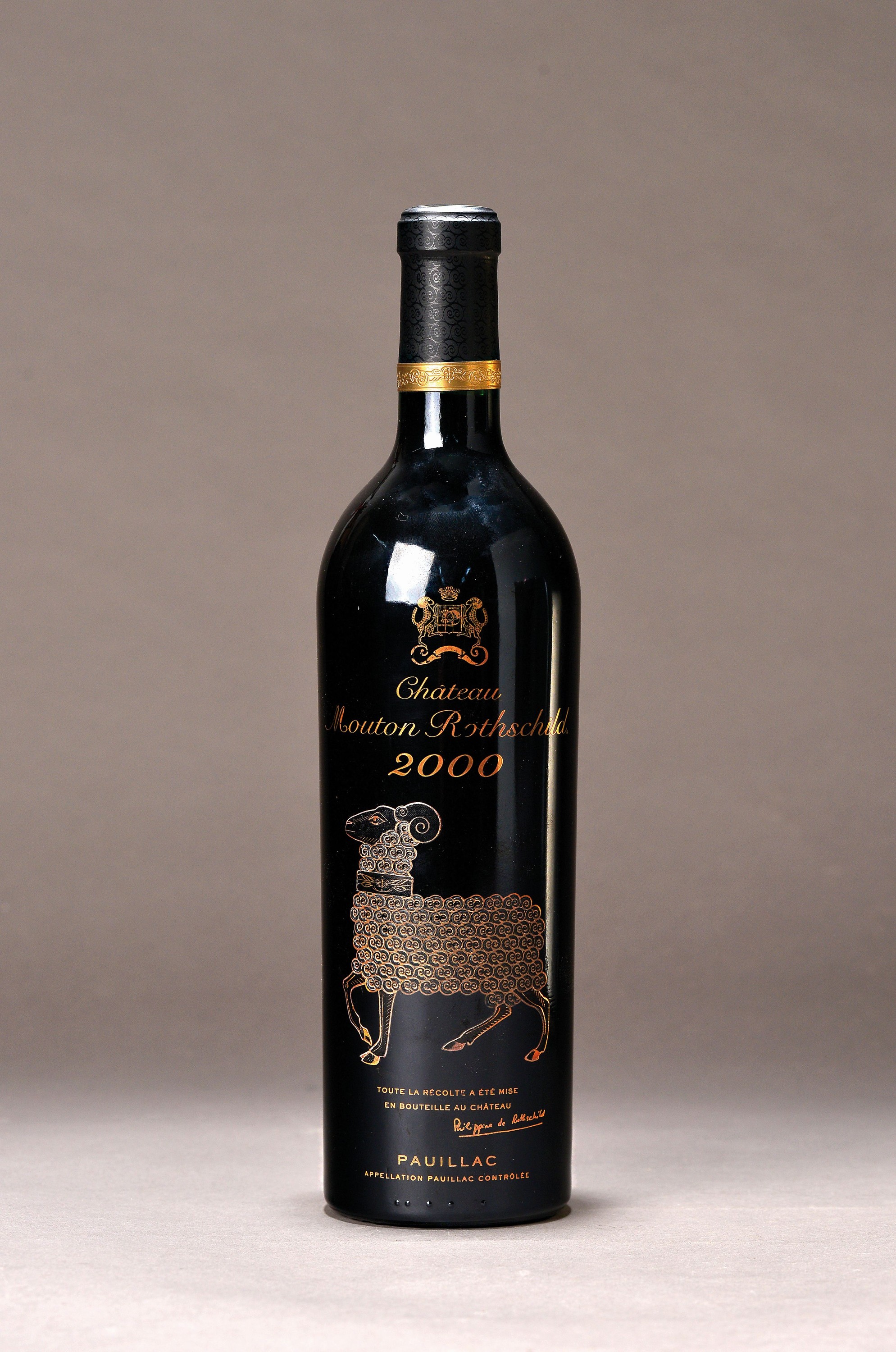 1 Flasche 2000 Chateau Mouton Rothschild, Pauillac, Premier Cru Classe, ca. 75cl, 12,5% Vol., High Fill, 96 Punkte nach Robert ParkersWine Advocate, ...