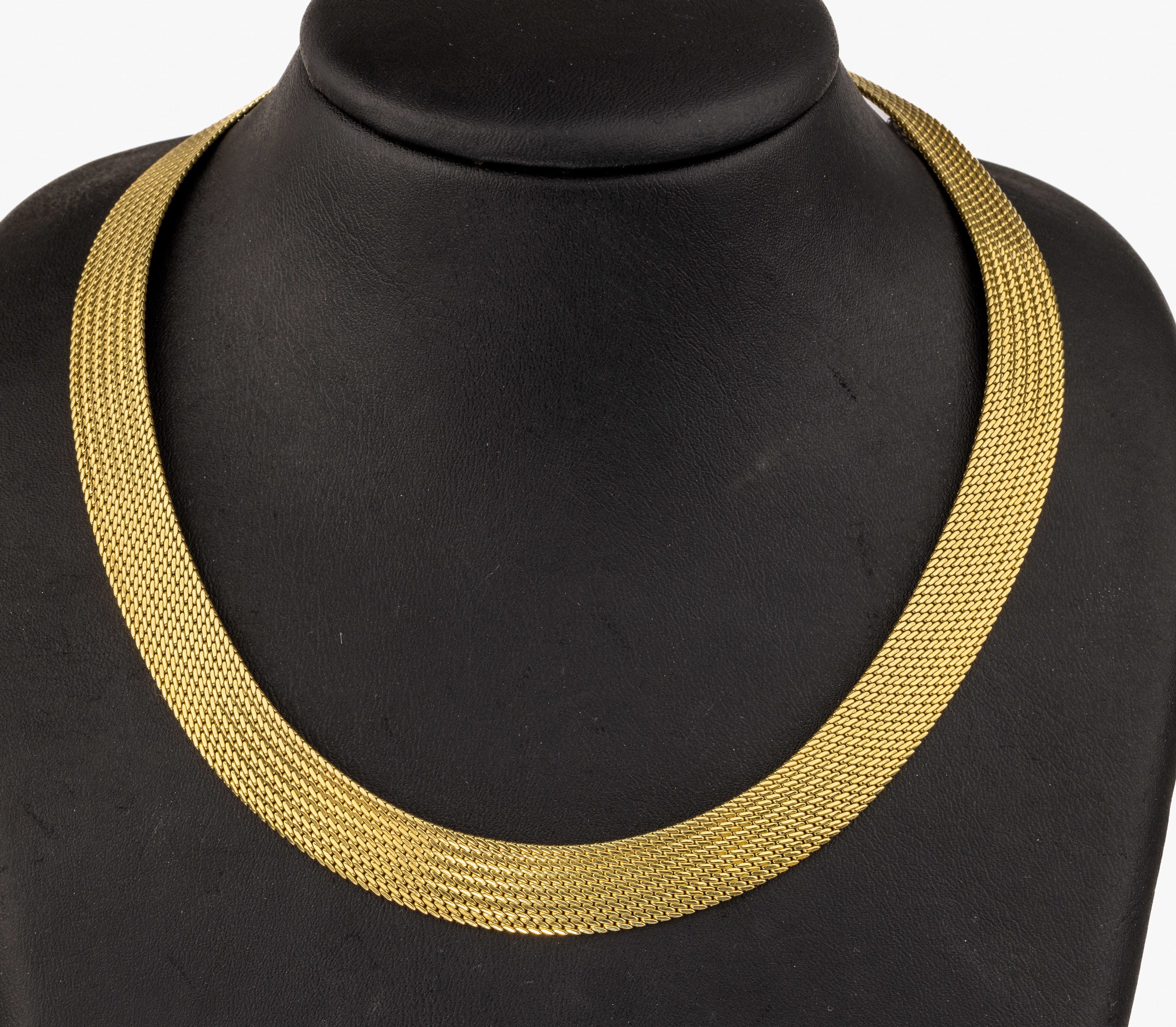 14 kt Gold Collier, GG 585/000, B. ca. 1.2 cm, L. ca. 43 cm, ca. 62.2 g