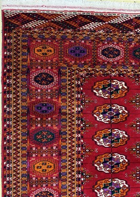 26750543e - Bukhara#"Palace Carpet#", Turkmenistan, commissioned work, approx. 10 years, wool on wool, approx. 711 x 364 cm, condition: 1-2. Antique, old and decorative collector Orientalrugs, Carpets, Textiles and Flatweaves