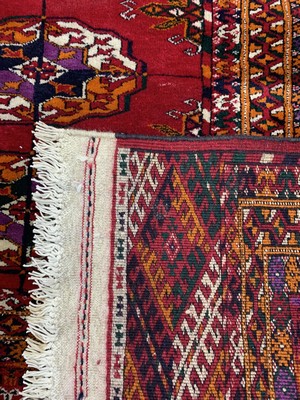 26750543g - Bukhara#"Palace Carpet#", Turkmenistan, commissioned work, approx. 10 years, wool on wool, approx. 711 x 364 cm, condition: 1-2. Antique, old and decorative collector Orientalrugs, Carpets, Textiles and Flatweaves