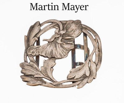 Image Art Nouveau-belt buckle german approx. 1900 , 800 silver, german Martin Mayer Mainz, ...