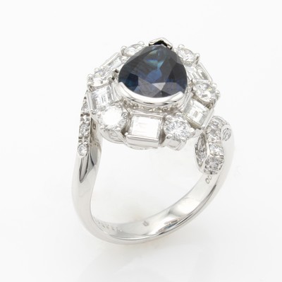 Image Ring mit Saphir, Diamanten und Brillanten