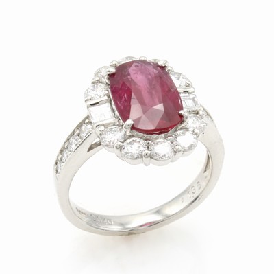 Image 26750920 - Ring mit Rubin, Brillanten und Diamanten
