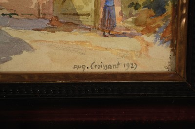 26752838a - August Croissant, 1870 Edenkoben-1941 Landau, view of a village in the Palatinate, watercolor on paper, sign right below. and dated 1923, approx. 26x37cm, under glass, frame approx. 45x56cm