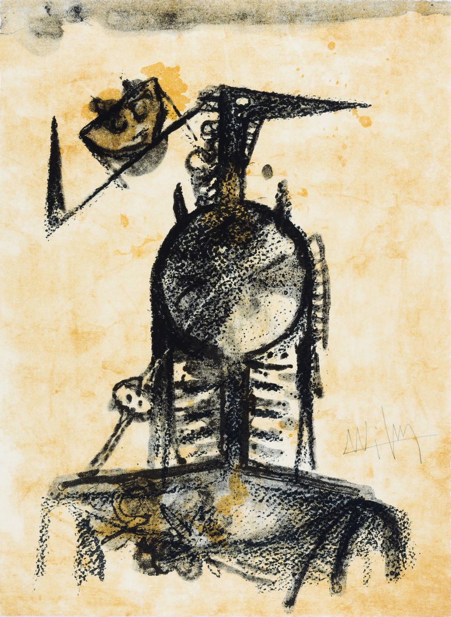 Detail k: Lam Wilfredo, 1902-1982, Farblithografie, handsign., aus dem Jahr 1978, ca. 38x28 cm