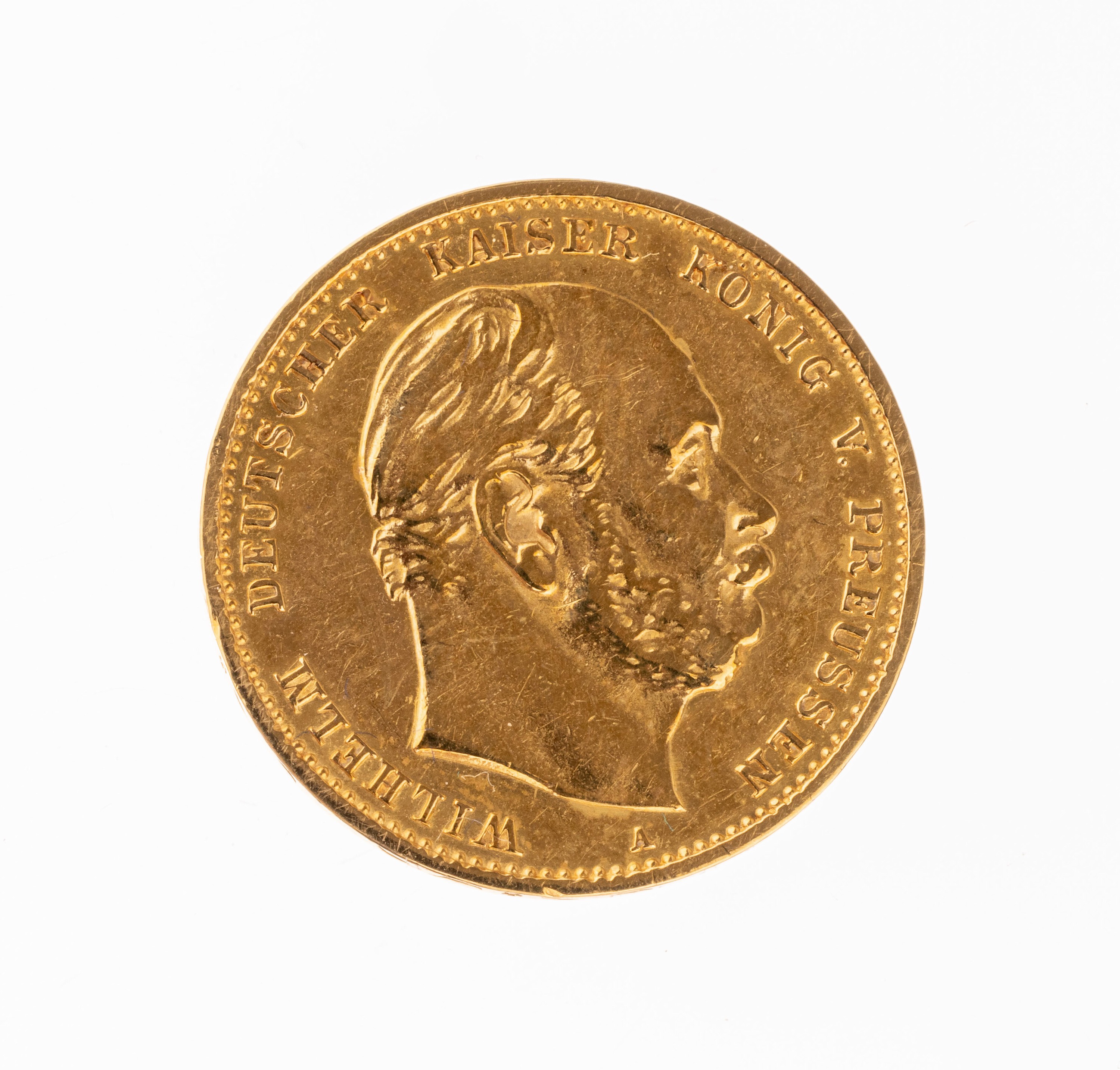 Goldmünze 10 Mark, Deutsches Reich, 1879, Wilhelm Deutscher Kaiser König von Preußen