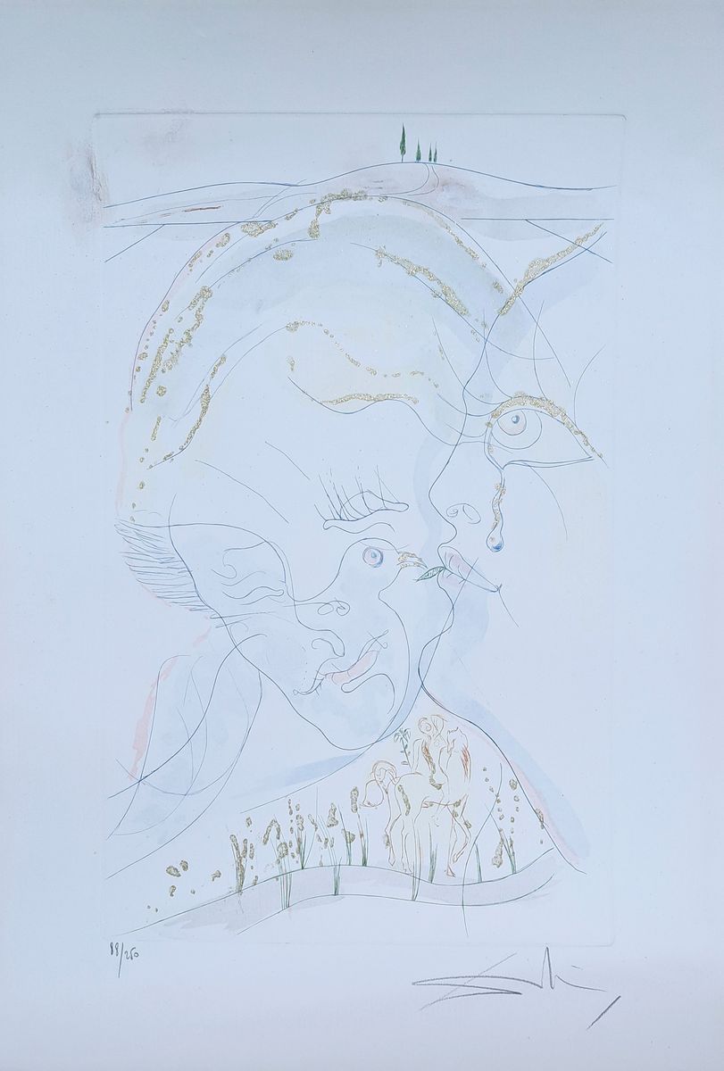 Detail k: Salvador Dali,1904-1989, Radierung, "Die Taubenaugen der Braut", sign., num.88/250, Plattengr.40x25, WVZ. Nr. 472