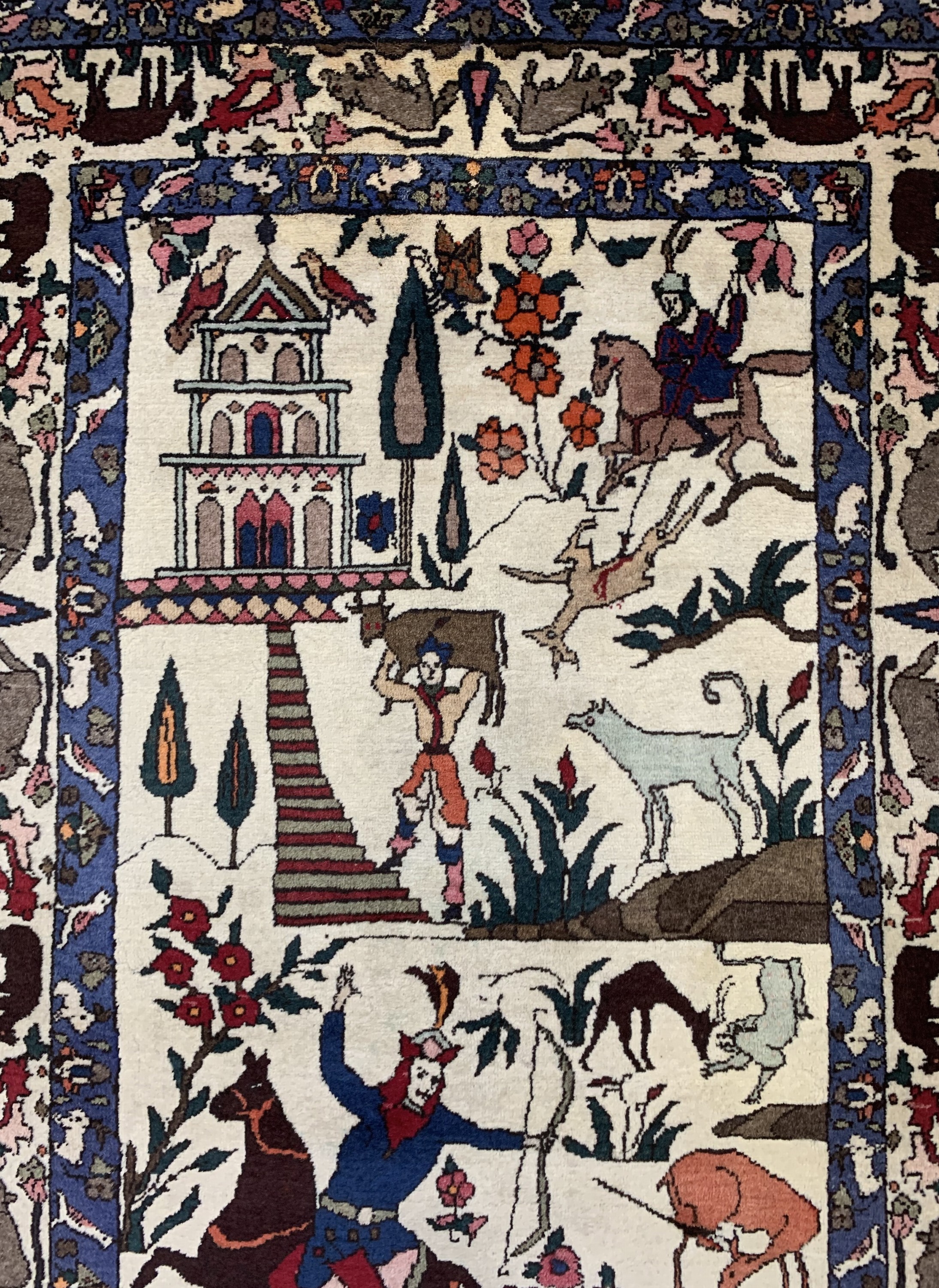 Detail d: Konvolut Bachtiar & Lahor, Mitte 20.Jhd, Wolle auf Baumwolle, ca. 160 x 90 cm, EHZ: 2