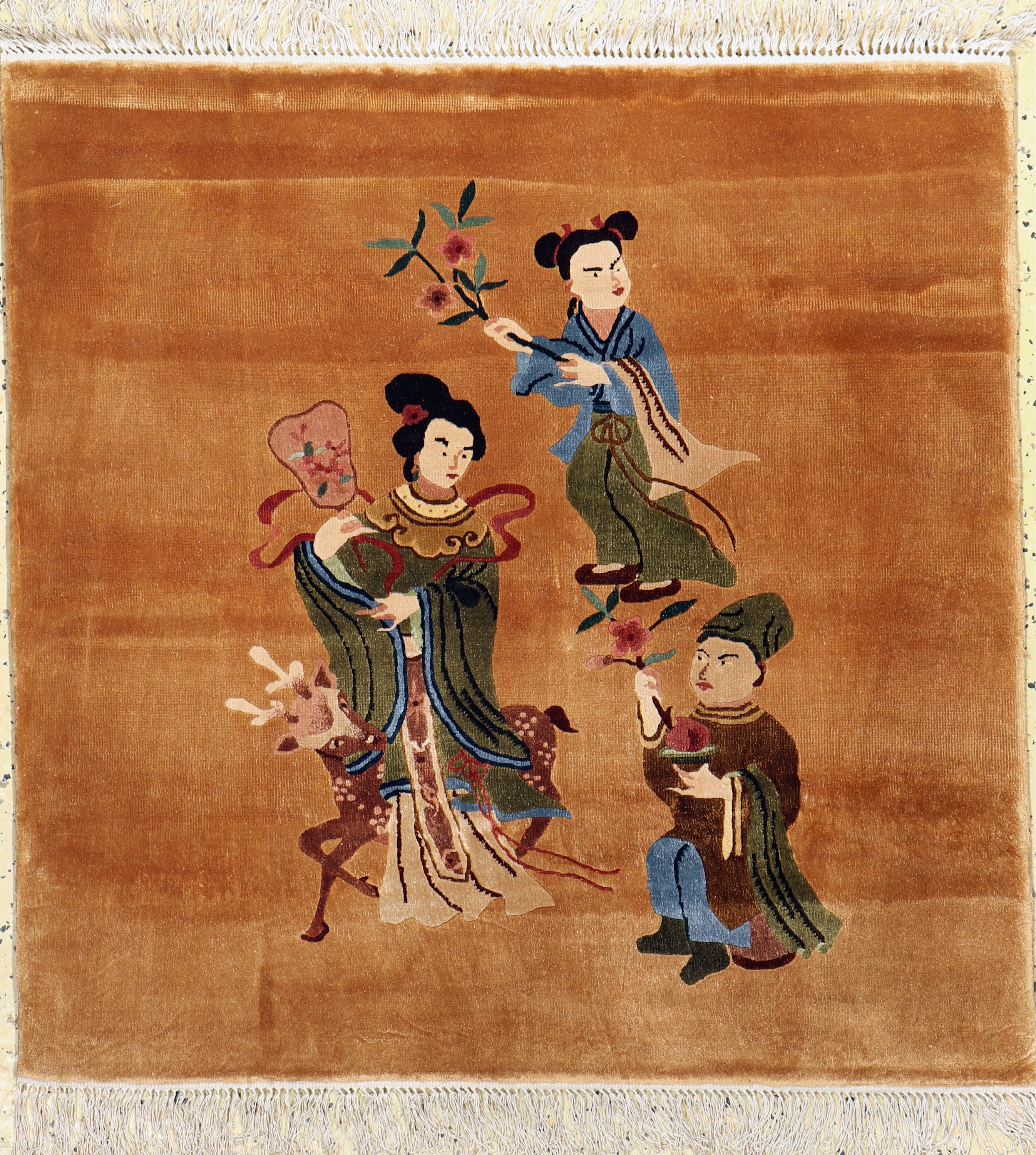 China Seide, um 1950, reine Naturseide, ca. 90 x 90 cm, EHZ: 2