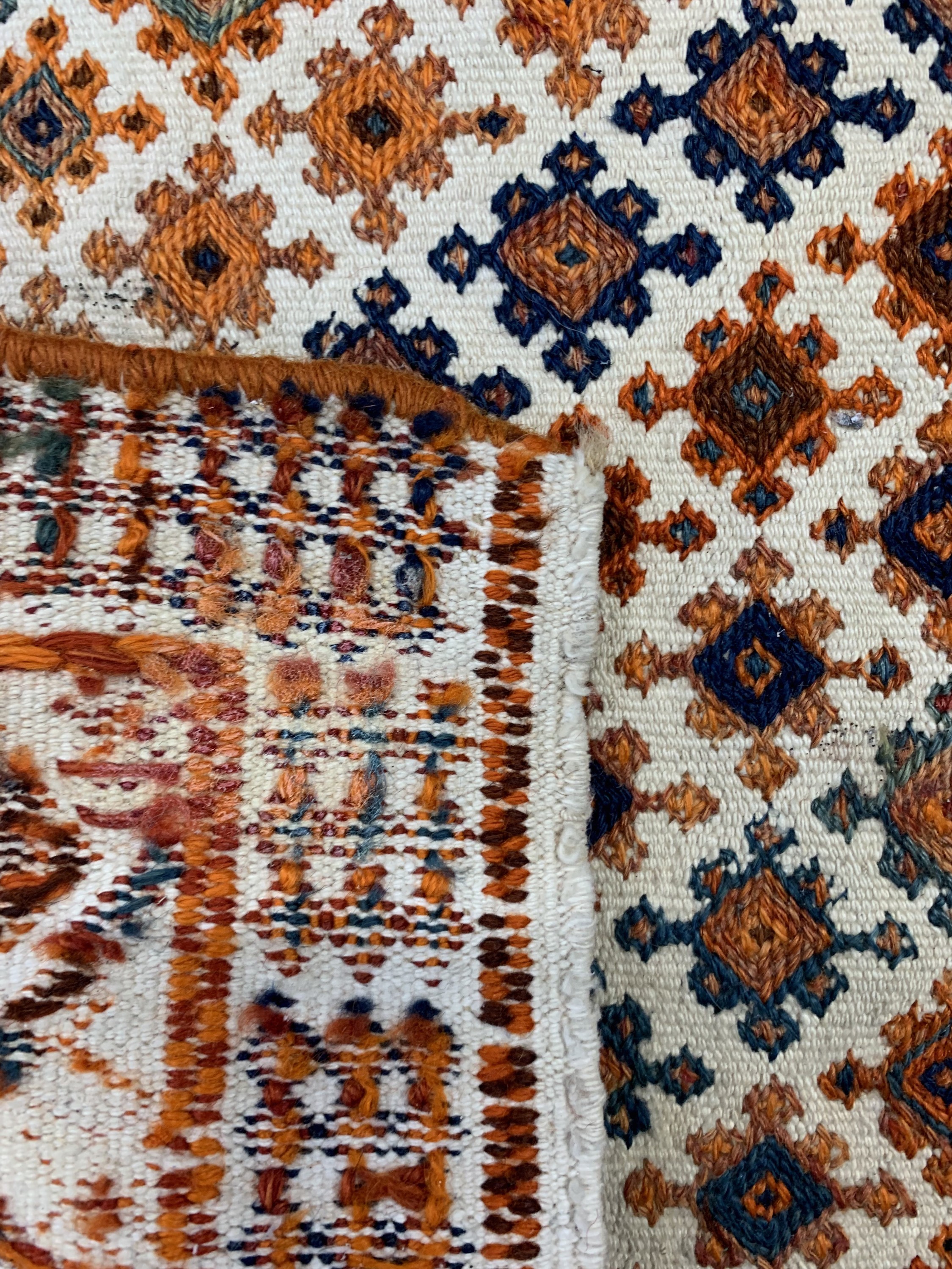 Detail d: Konvolut Doppeltasche und 2 Taschenfronten, Persien, um 1930, Wolle, ca. 127 x 41 cm & ca. 50 x 50cm, EHZ: 2