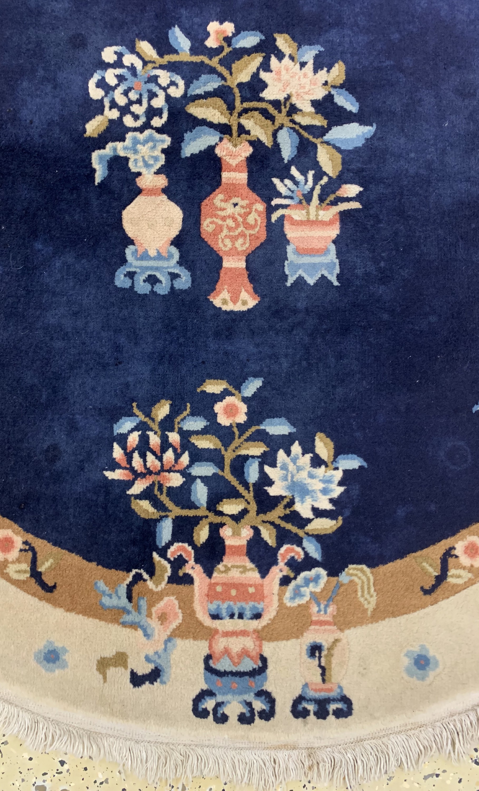 Detail b: China antique finished, ca. 50 Jahre, Wolleauf Baumwolle, durchm. 120cm, EHZ: 2