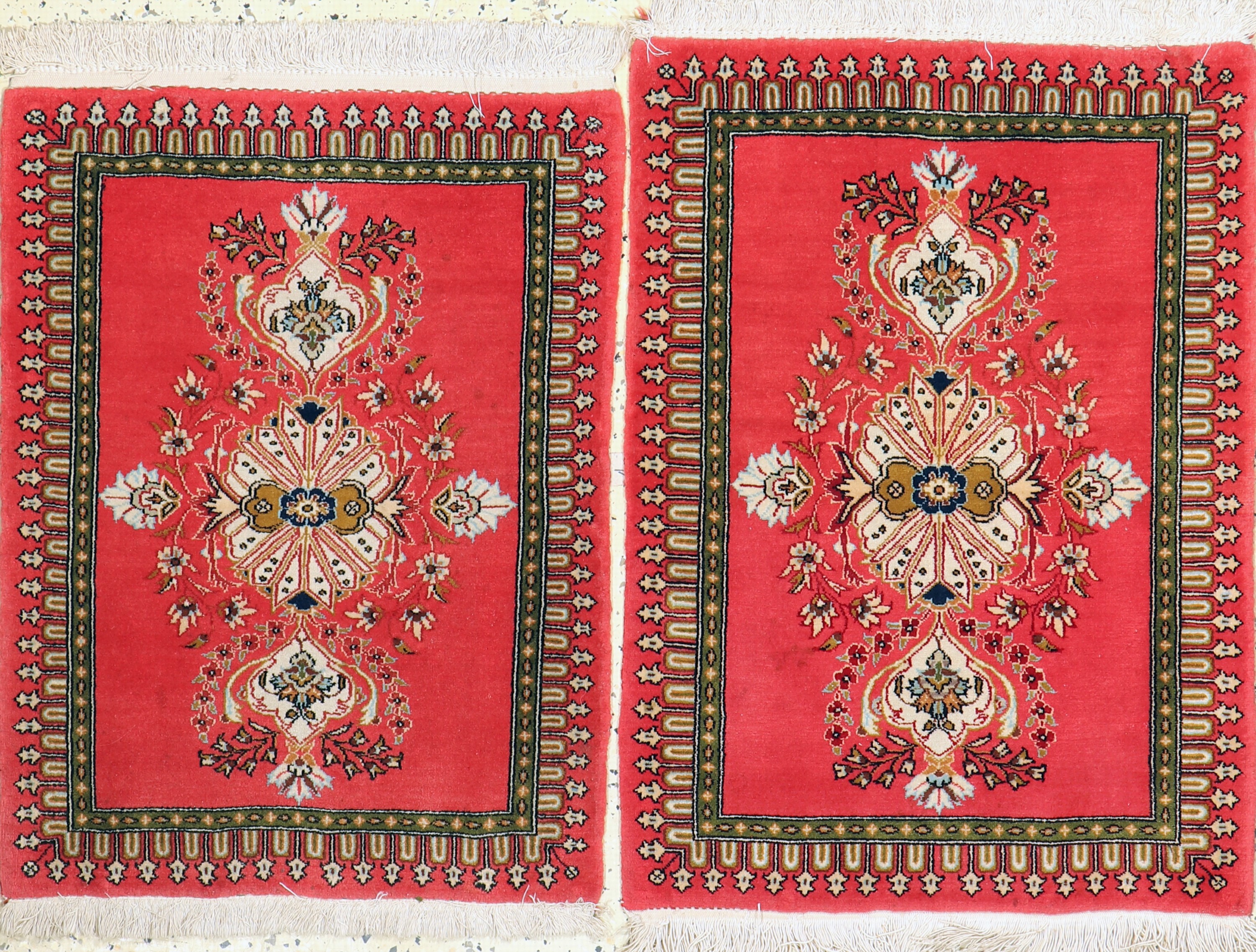 2lot Ghom, Persien, ca. 50 Jahre, Korkwolle, ca. 73 x 54 cm, EHZ: 2