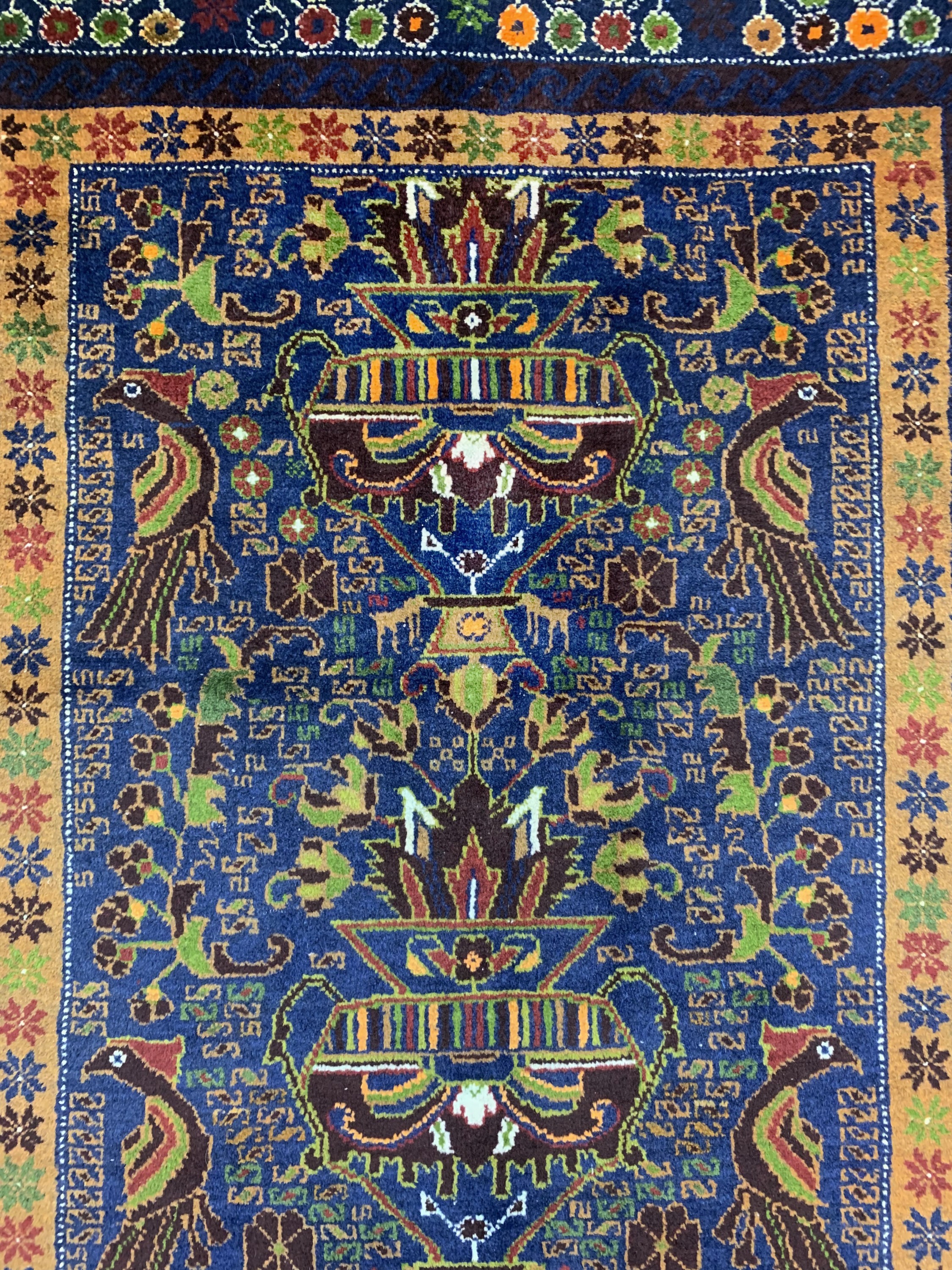 Detail d: 2 Lot Zakini, Afghanistan, um 1950, Wolle auf Wolle, ca. 188 x 118 cm & 130 x 90cm, EHZ:2