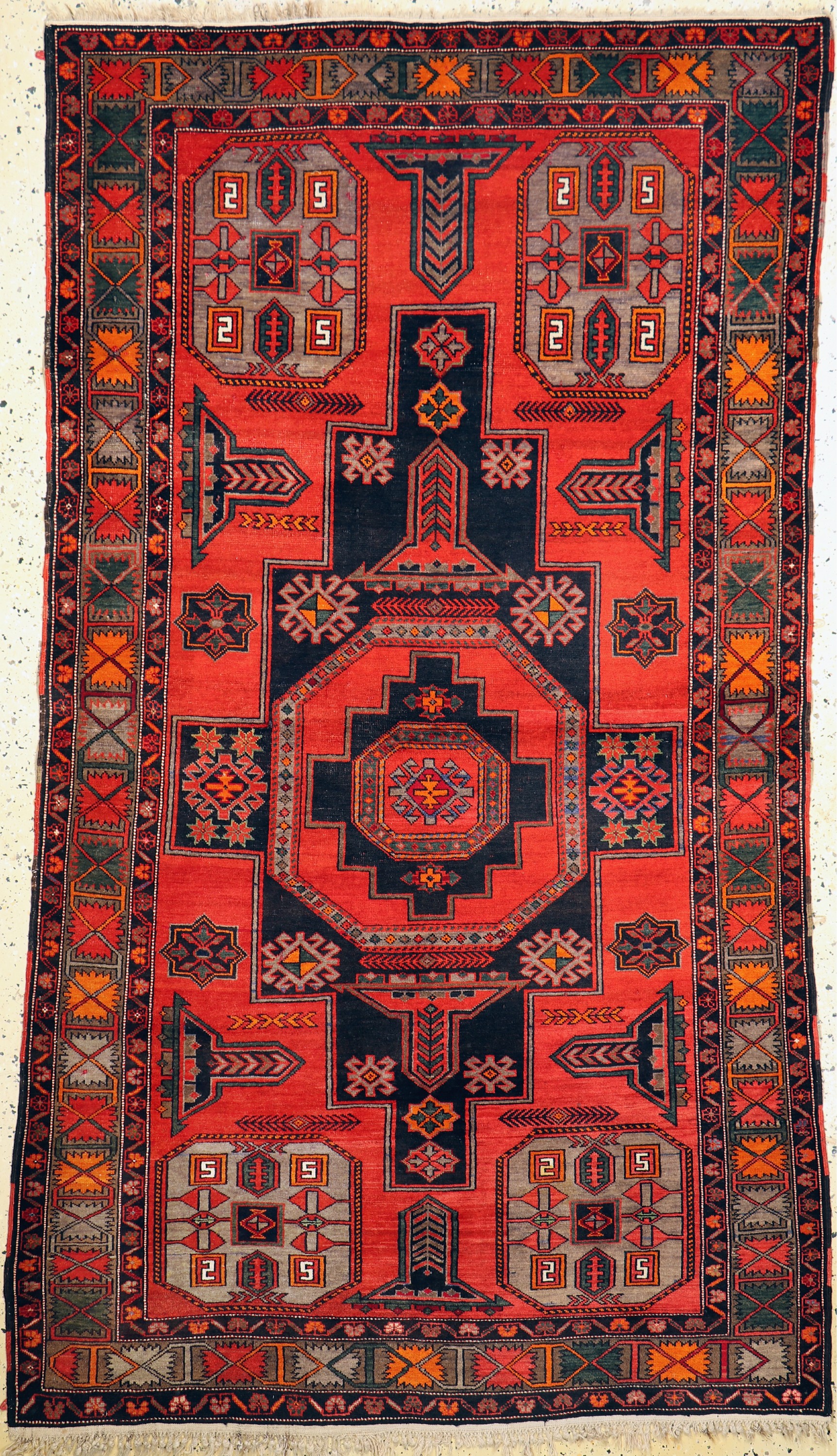 Kazak, Kaukasus, um 1940, Wolle auf Wolle, ca. 228 x 134 cm, EHZ: 2