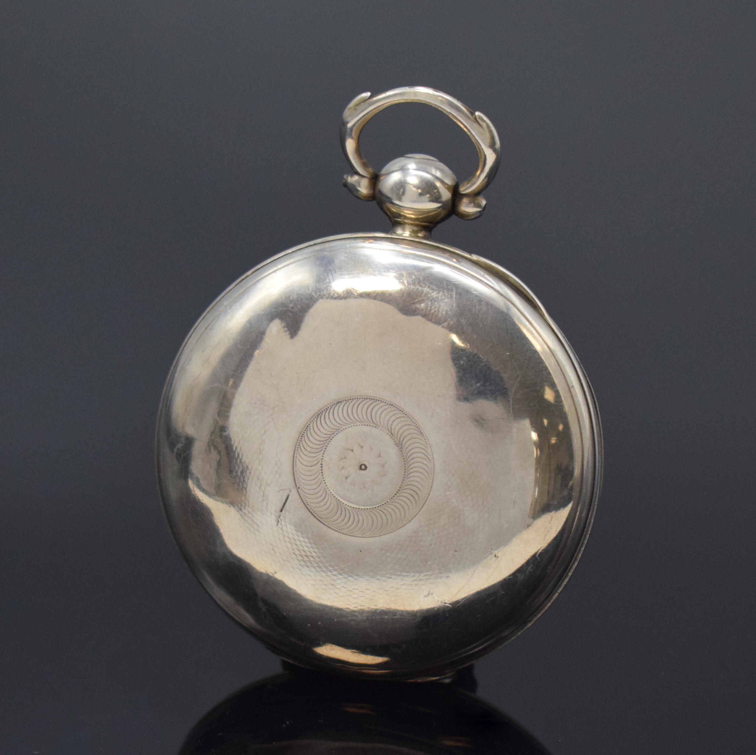 Detail c: JORDAN ROCHE Spindeltaschenuhr in Silber, London um 1832, guill. Savonette-Geh. dell., Sprungdeckel m. Monogramm, Emailzifferbl. m. röm. Zahlen, ...