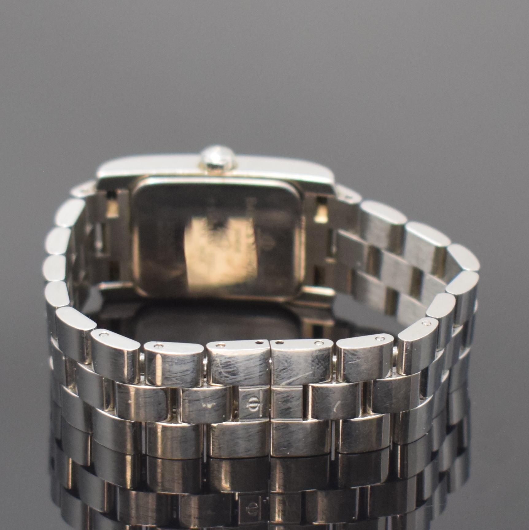 Detail b: BAUME & MERCIER Hampton Classic Damenarmbanduhr in Stahl Referenz MV045139, Schweiz um 2000, quarz, orig. Gliederband m. dopp. Faltschl., Boden ...