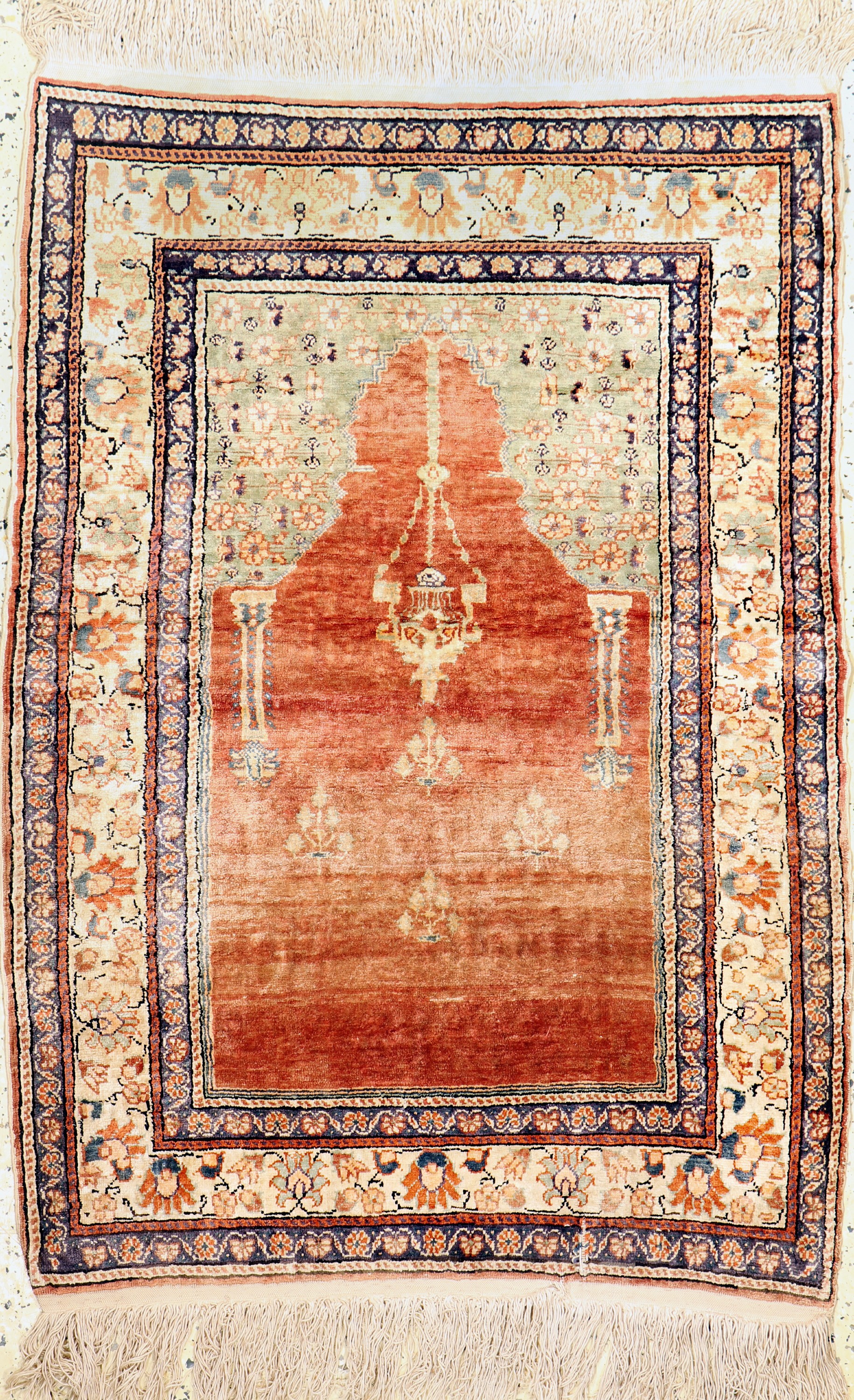 Kayseri, Türkei, ca. 60 Jahre, merzerisierte Baumwolle, ca. 128 x 90 cm, EHZ:3(kleine Riss)
