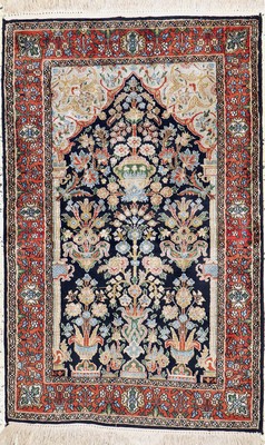 Image 26754413 - Kashmir silk, India, approx. 50 years, silk on cotton, approx. 122 x 75 cm, condition: 2. Rugs, Carpets & Flatweaves