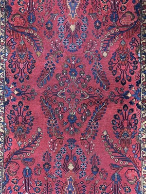 26754428a - Lilian, Persia, around 1910, wool on cotton, approx. 143 x 100 cm, condition: 4, shortened. Rugs, Carpets & Flatweaves
