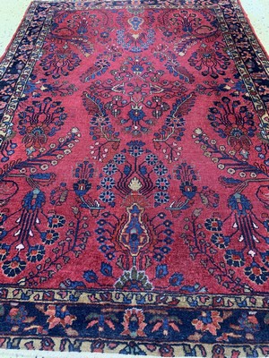 26754428b - Lilian, Persia, around 1910, wool on cotton, approx. 143 x 100 cm, condition: 4, shortened. Rugs, Carpets & Flatweaves