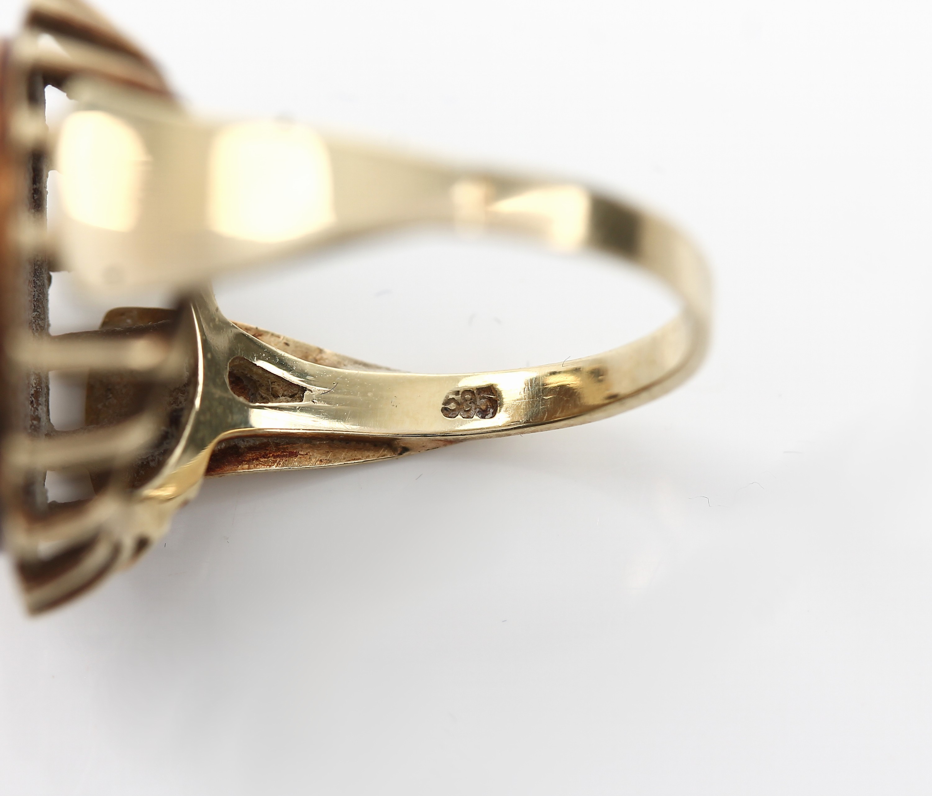 Detail a: 14 kt Gold Münz-Ring, GG 585/000, gefasste Goldmünze, 2.5 Pesos Mexiko, RW 56, ca. 6.6 g,Reinigung empfohlen