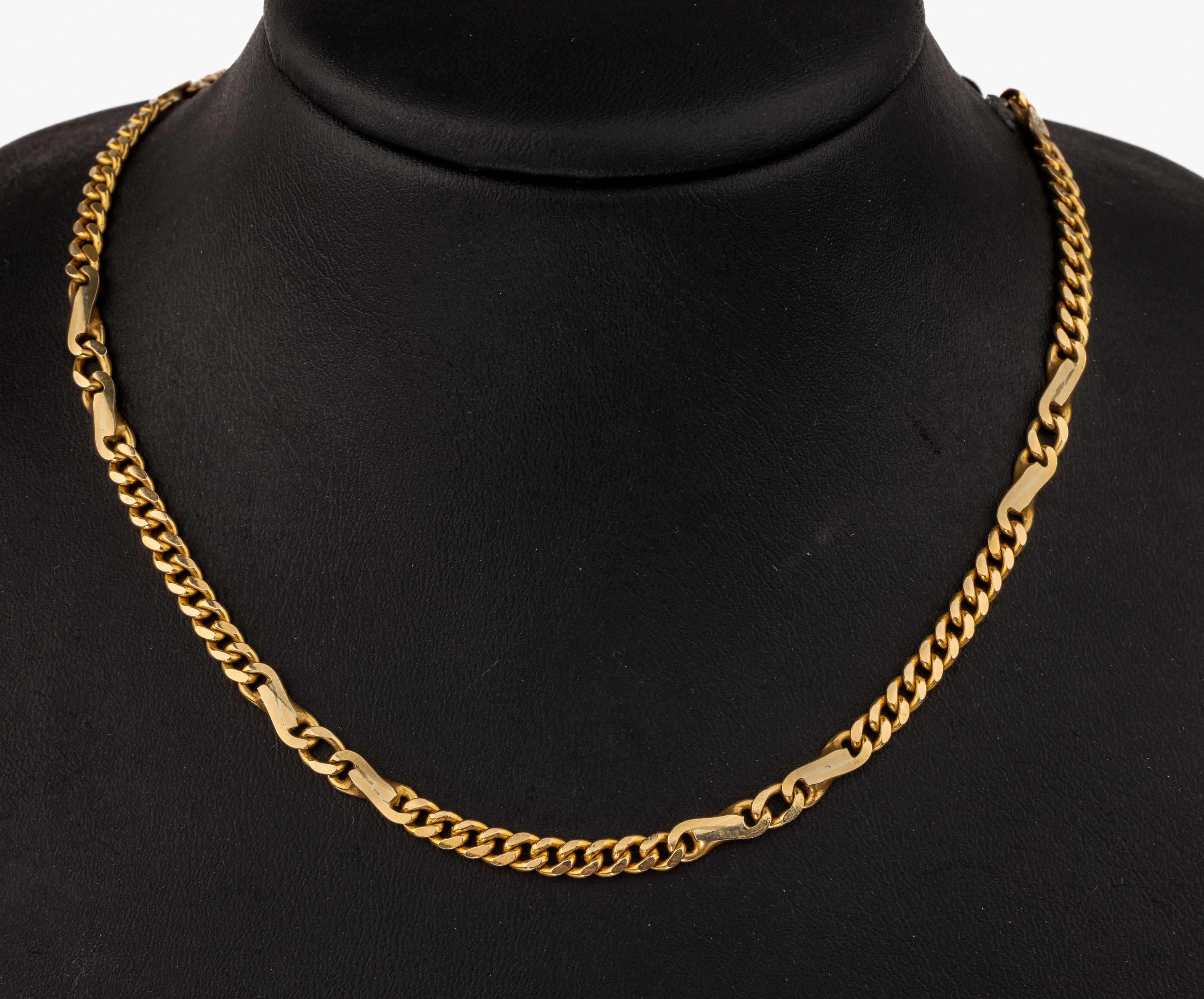 14 kt Gold Collier, GG 585/000, L. ca. 52 cm, Karabinerschließe, ca. 27.2 g