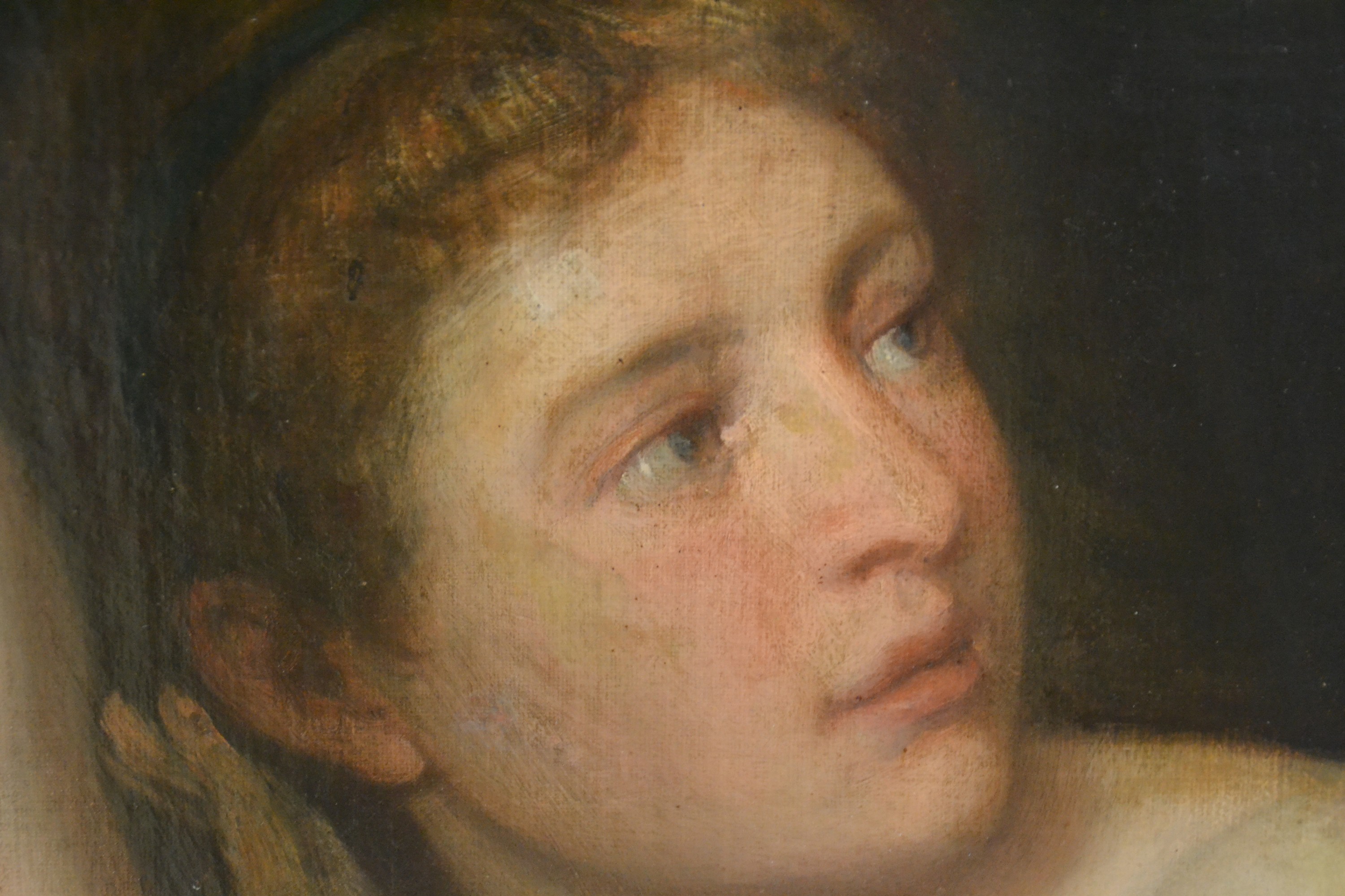 Detail f: August George-Mayer, 1834-1889 Wien, zwei Badende mit Flöte spielendem Pan, links vertikal signiert und datiert 1876, Öl/Lwd, auf Karton doubliert, ...