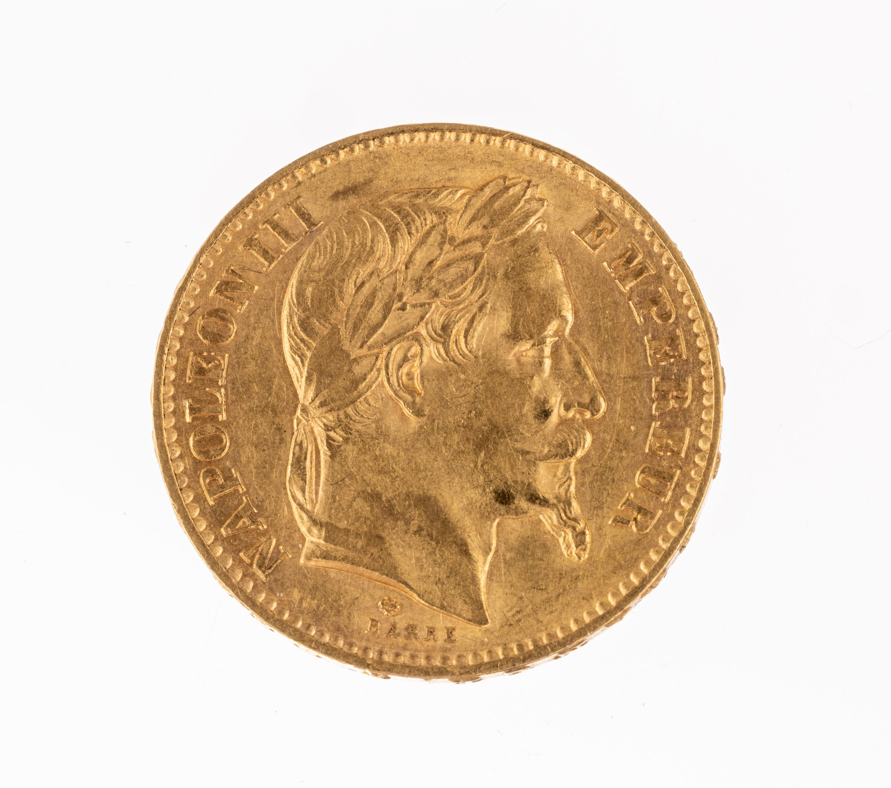 Goldmünze 20 Francs, Napoleon III., 1867, Empire Francaise
