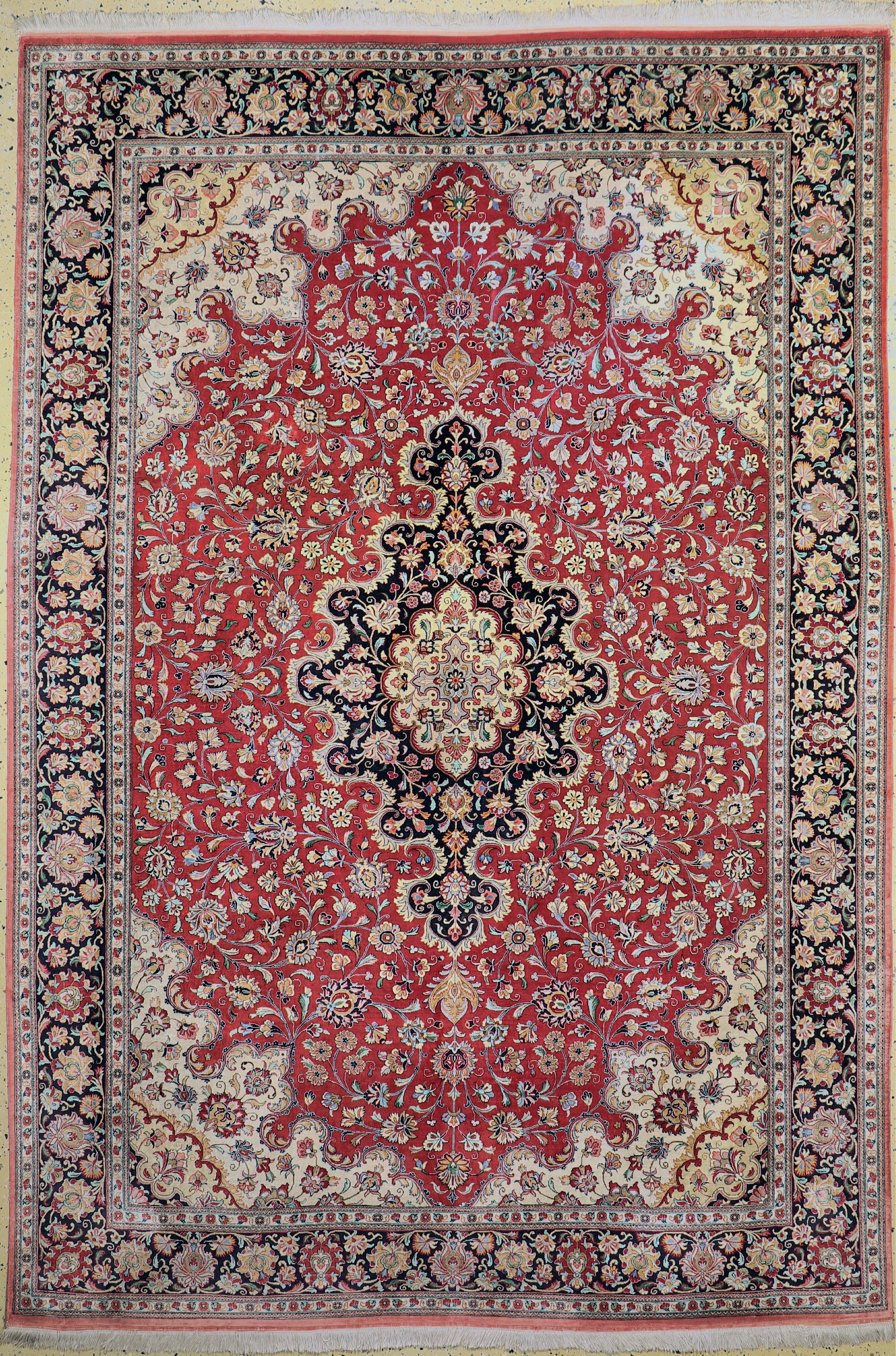 Ghom Seide fein, Persien, ca. 50 Jahre, reine Naturseide, ca. 295 x 200 cm, EHZ: 2