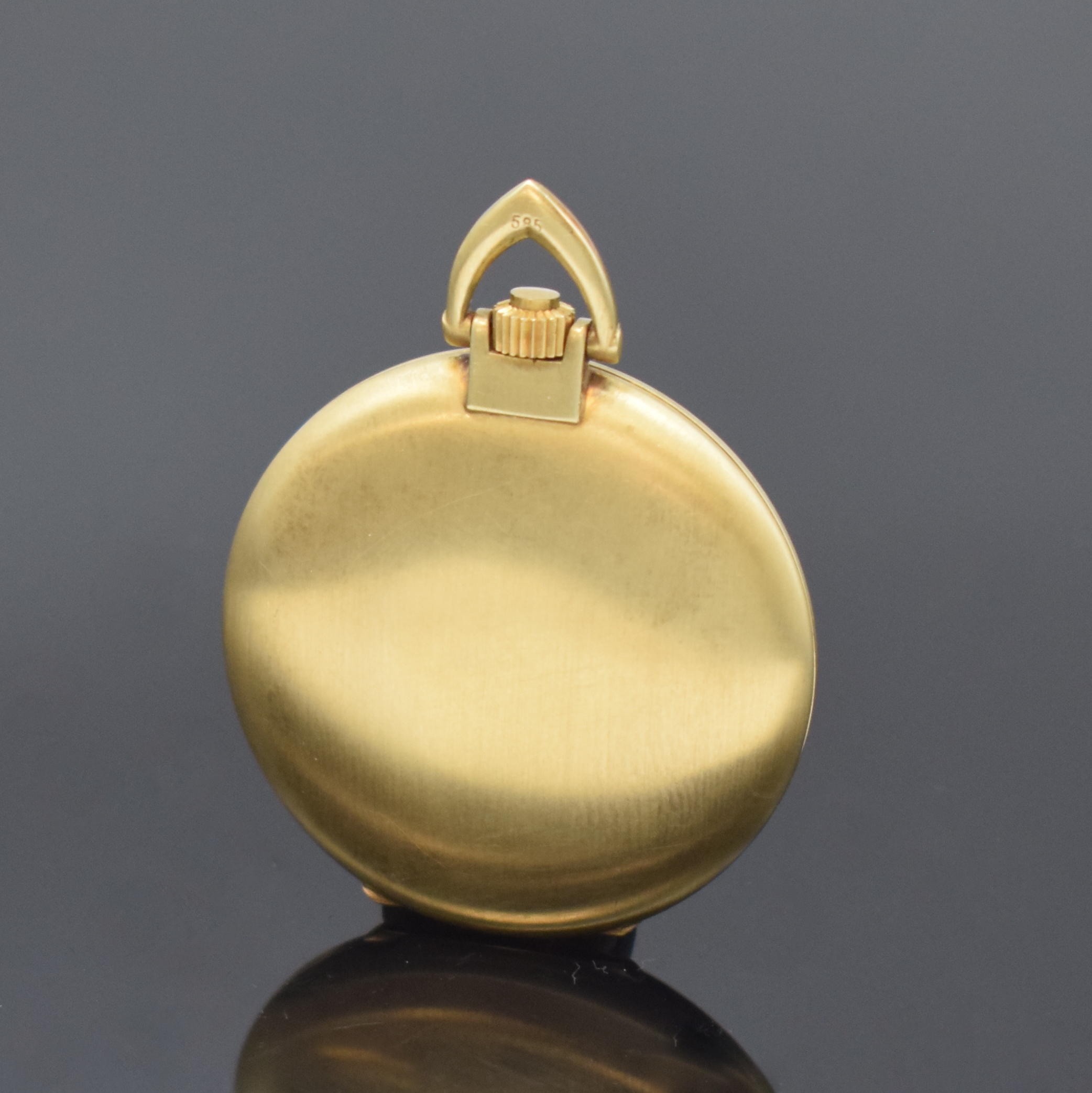 Detail b: CONDOR Savonette-Frackuhr in GG 585/000, Deutschland / Schweiz um 1970, Handaufzug, satiniertes Geh., silb. Zifferbl., gold. Indizes u. Zeiger, vern. ...