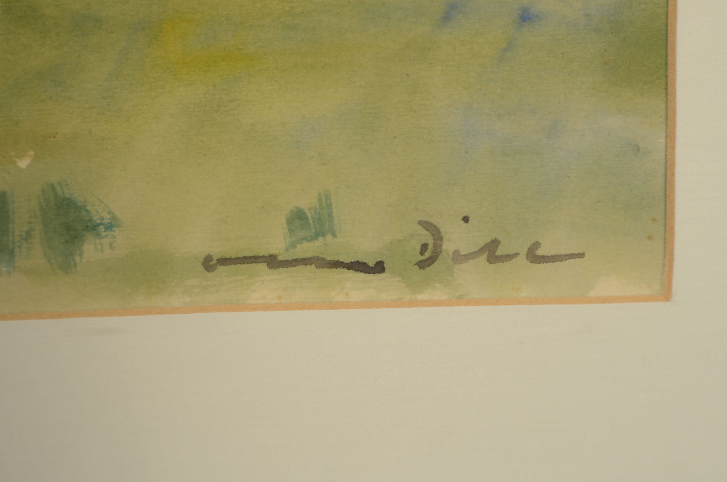 Detail a: Otto Dill, 1884 Neustadt-1957 Bad Dürkheim, Reiter führt sein Pferd, Aquarell auf Papier, rechts unten signiert, ca. 25x39cm, PP, u.Gl., R. ca. ...
