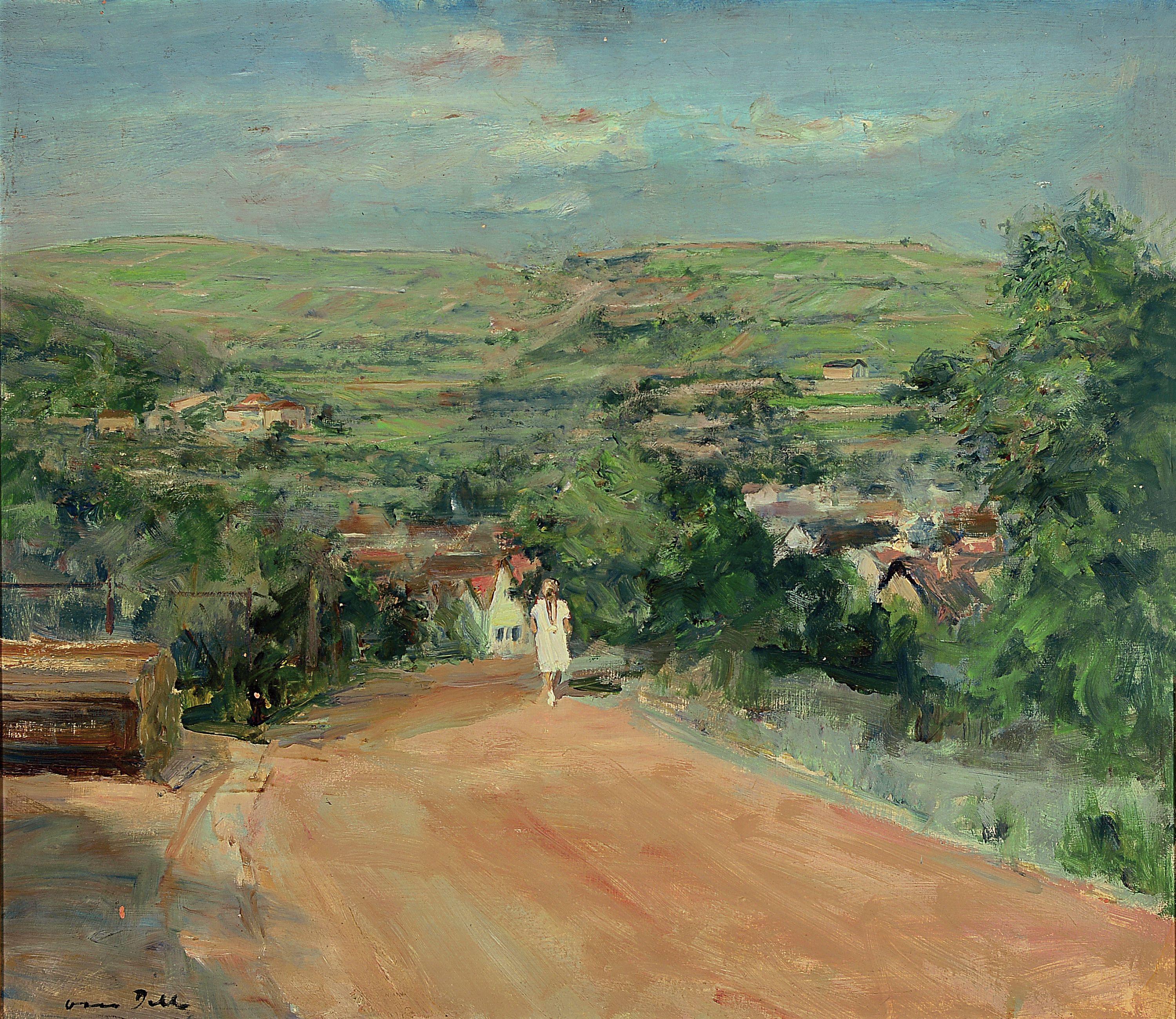Otto Dill, 1884 Neustadt-1957 Bad Dürkheim, Landschaft bei Bad Dürkheim (Feuerberg), Öl/ Hartfaser, links unten signiert, rückseitig ...