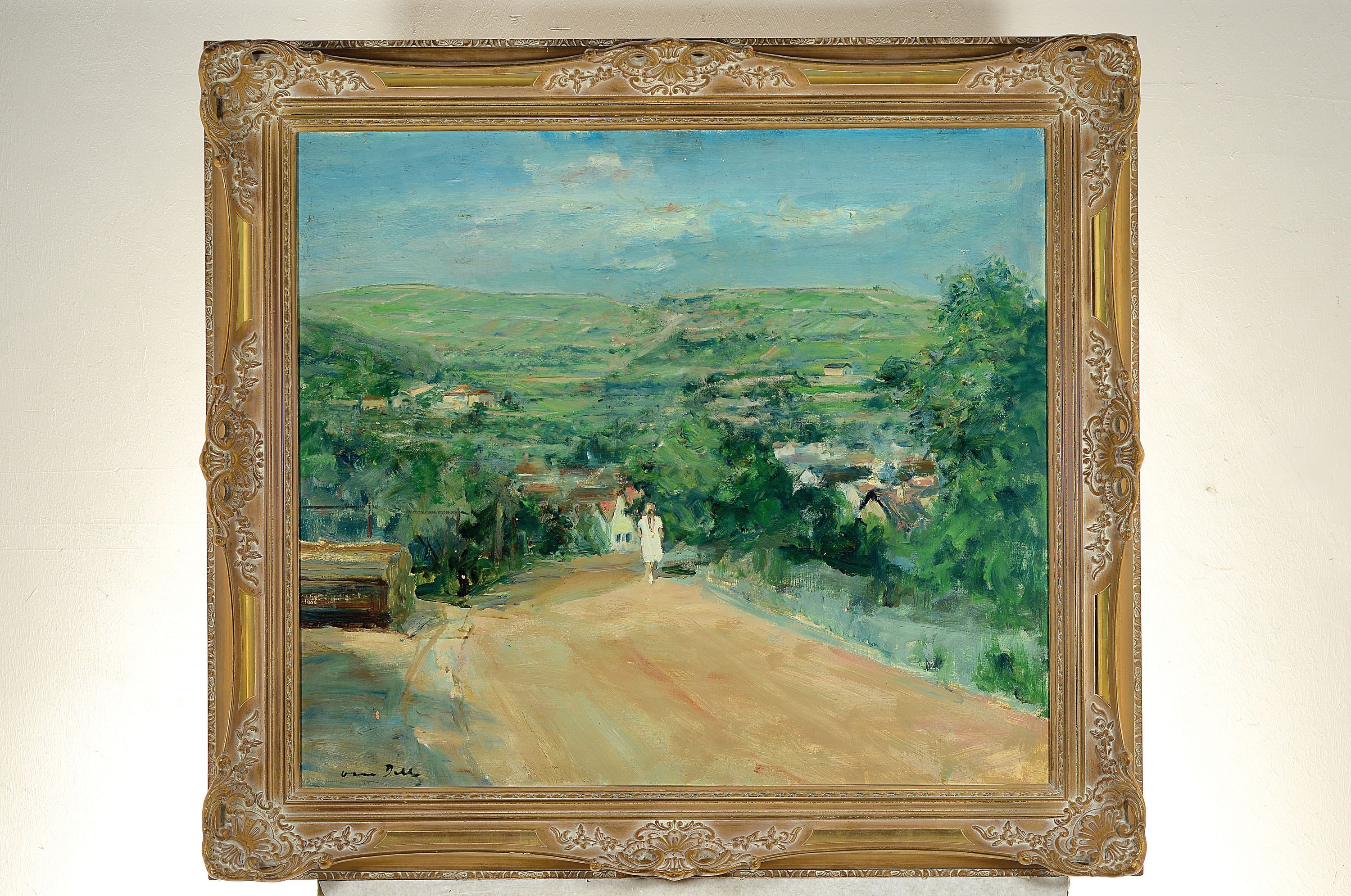 Detail k: Otto Dill, 1884 Neustadt-1957 Bad Dürkheim, Landschaft bei Bad Dürkheim (Feuerberg), Öl/ Hartfaser, links unten signiert, rückseitig ...