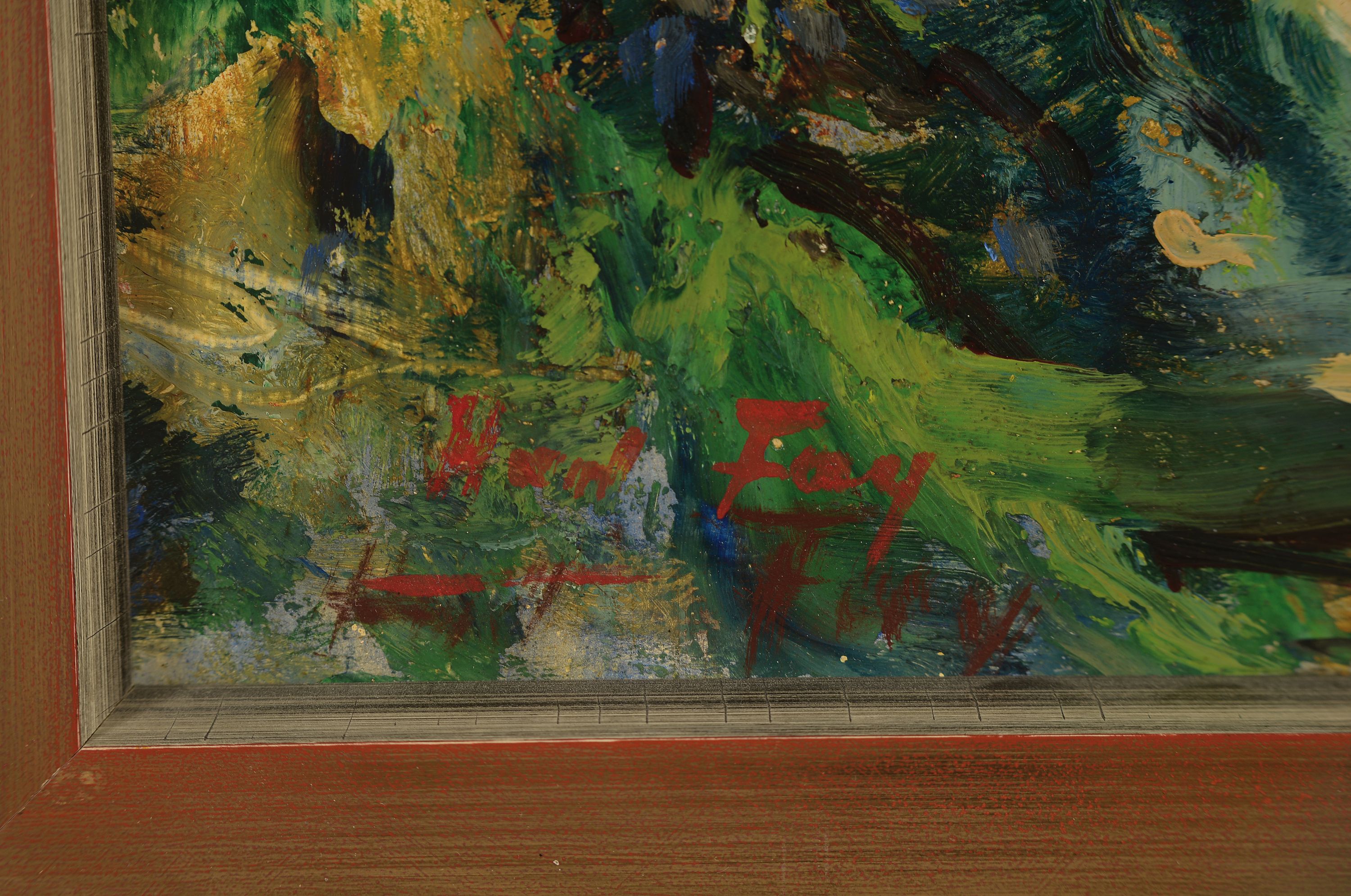 Detail a: Hanns Fay, 1888 Frankenthal-1957 Neustadt. Landschaft in der Pfalz, Blick in die Rheinebene, Öl/Malkarton, links unten sign., ca. 28x40cm, R. ca. ...