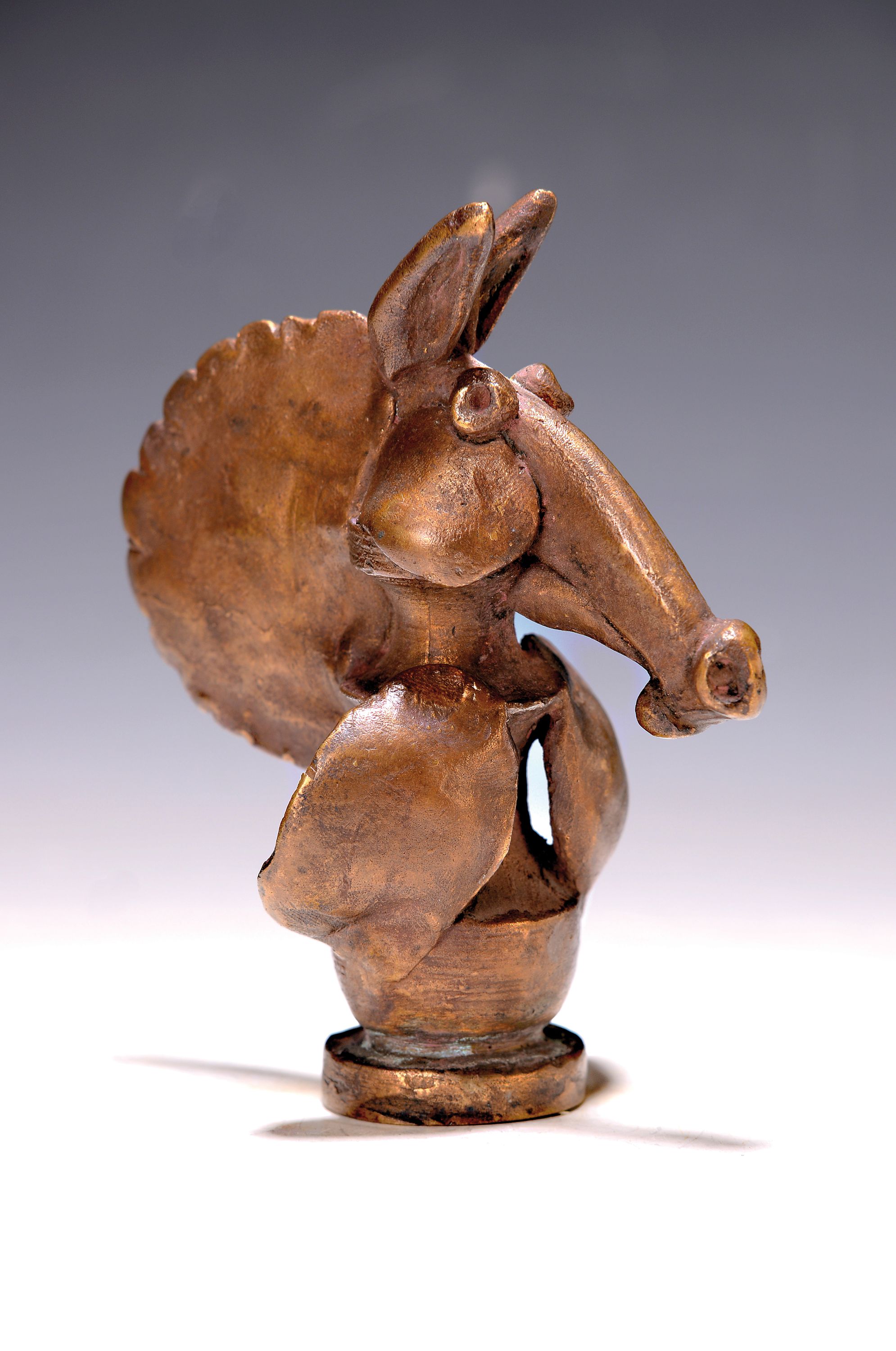 Detail k: Gernot Rumpf, geb. 1941 Kaiserslautern, Pferdekopf, Bronzeskulptur, num. 18/25, H. ca. 12.5cm