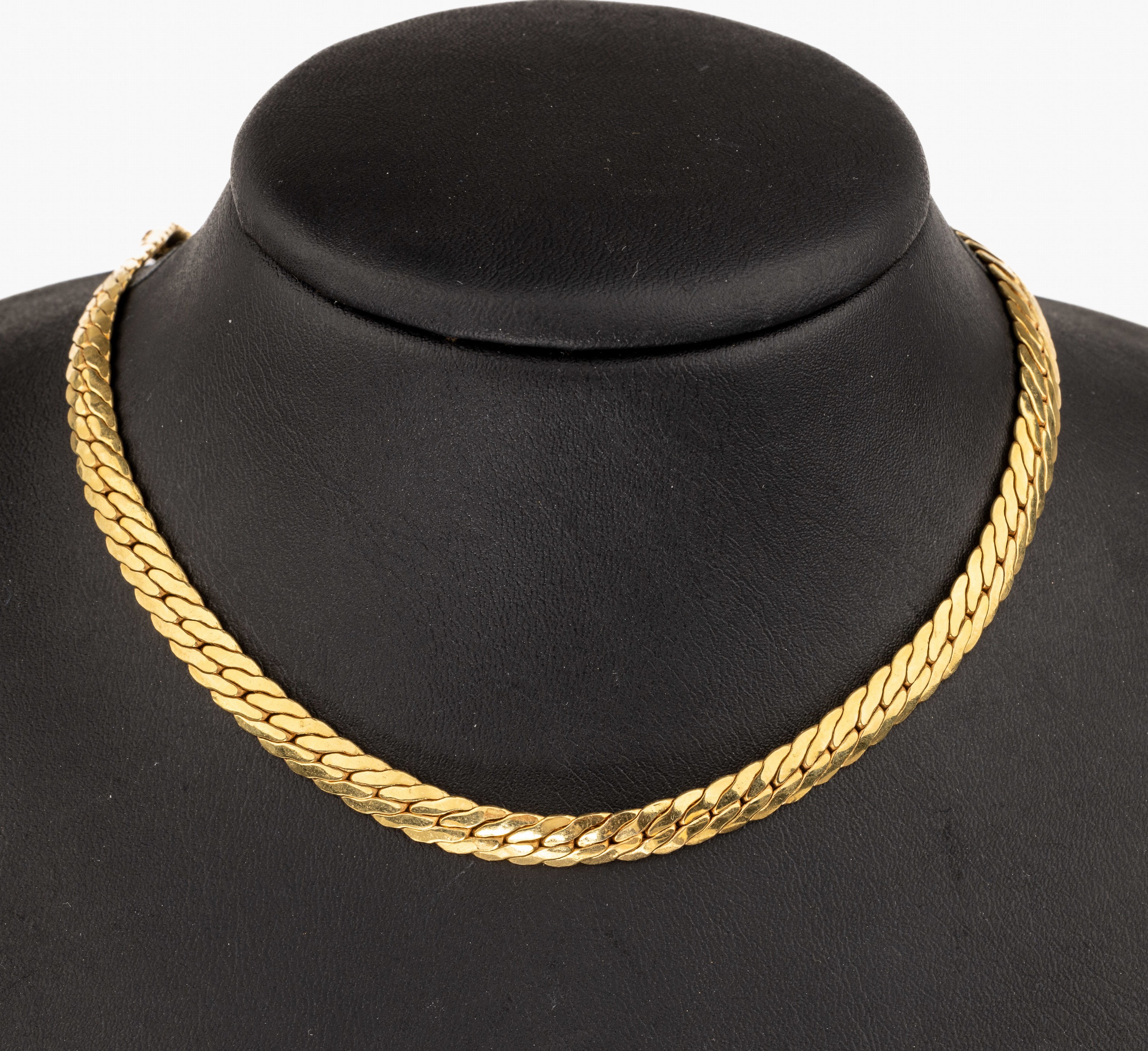 14 kt Gold Collier, GG 585/000, L. ca. 45 cm, Karabinerschließe, ca. 15.6 g