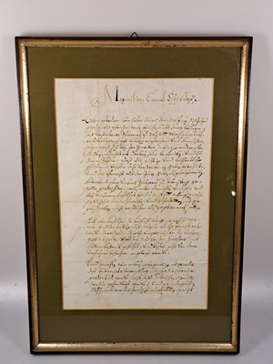 26755834d - 4 handwritten letters from Elector Maximilian Emanuel (1662-1726), ink on paper, one one- page, one two-page and four-page, all under glass, frame